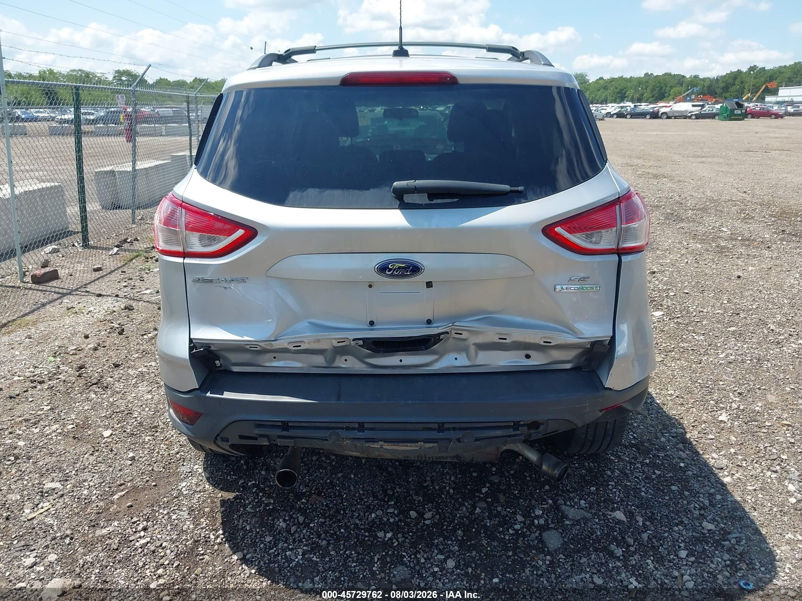 2013 Ford Escape Se Silver vin: 1FMCU0G92DUC49223