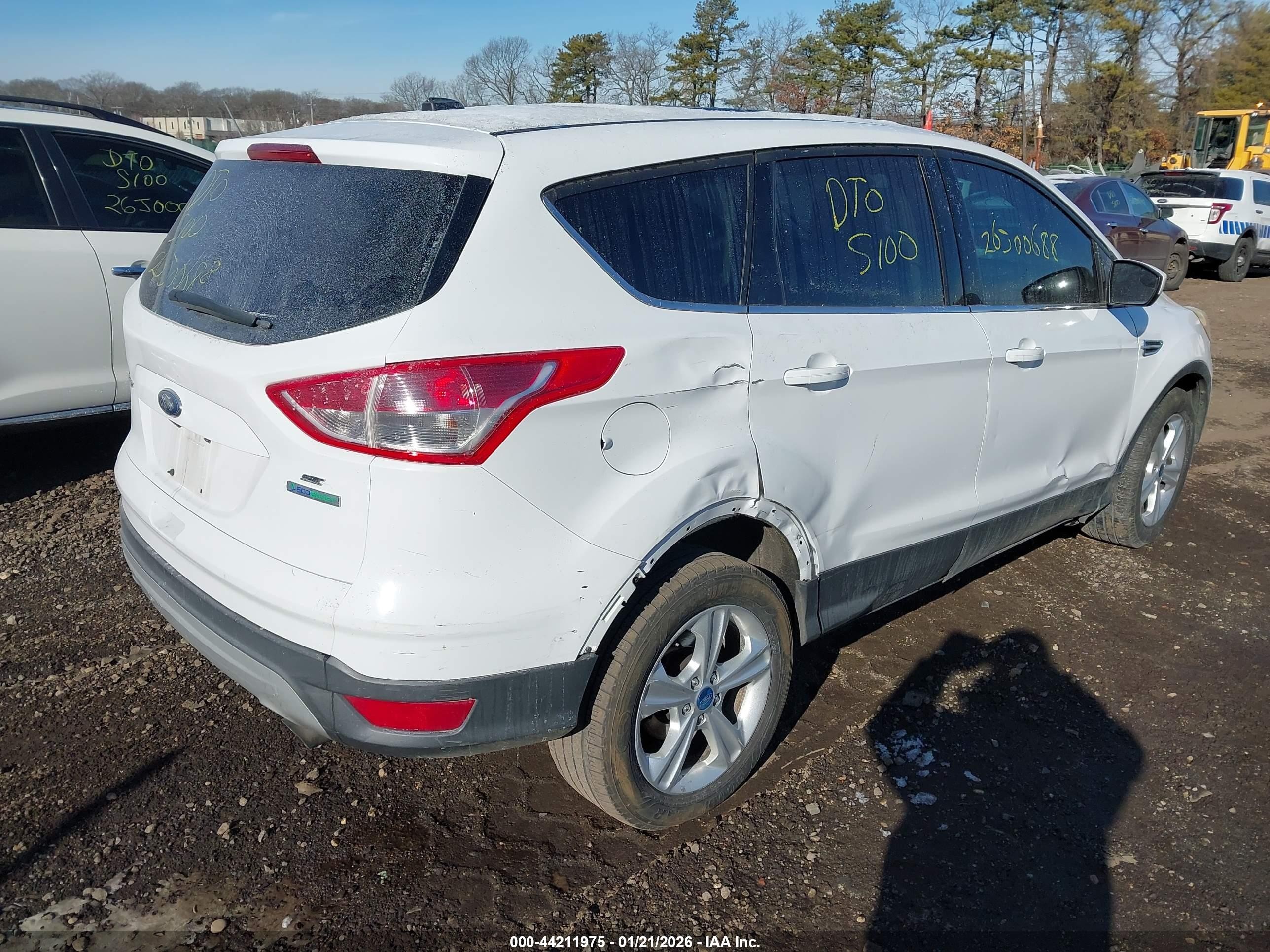 2014 Ford Escape Se White vin: 1FMCU0G92EUB02384
