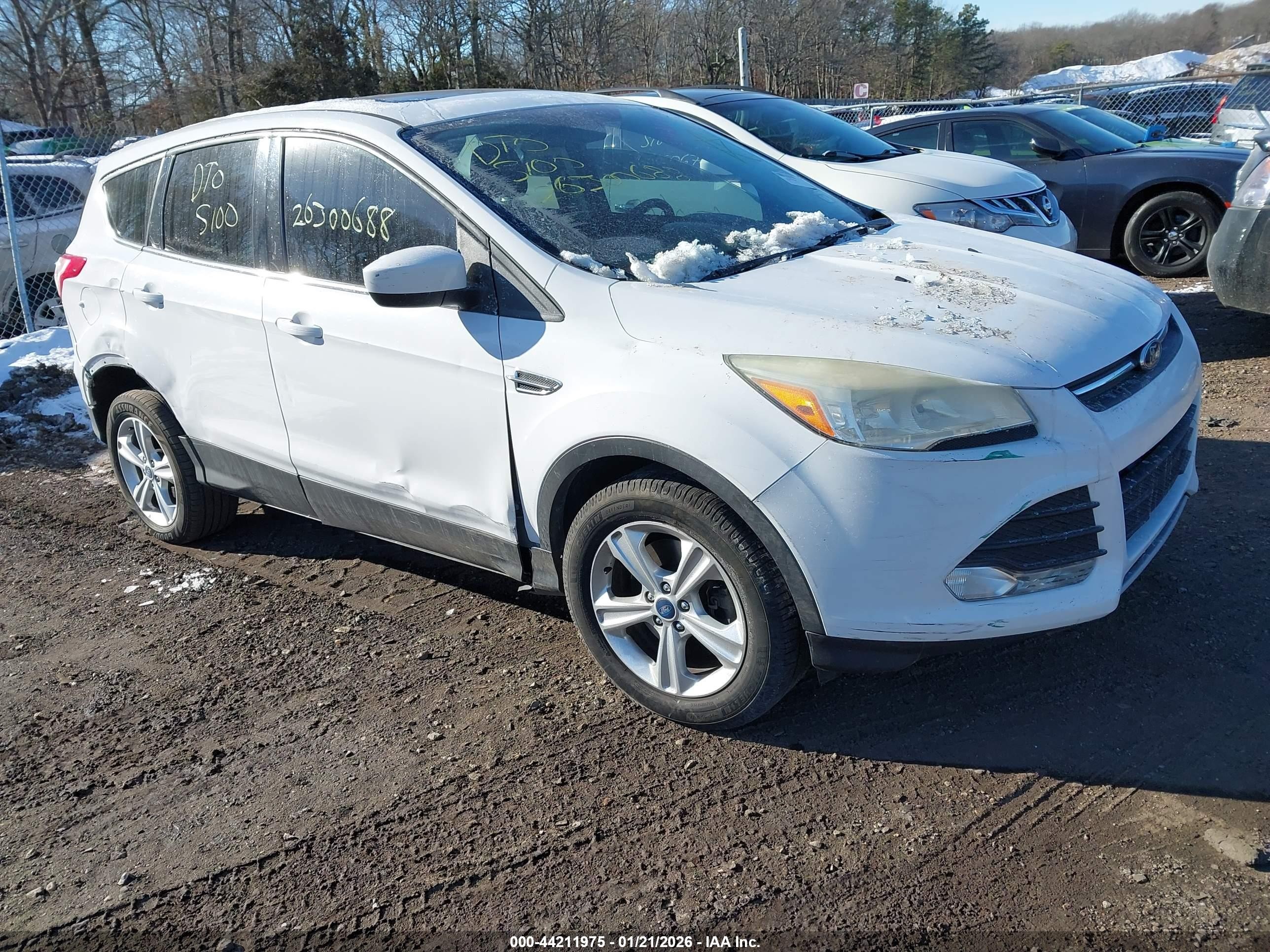 2014 Ford Escape Se White vin: 1FMCU0G92EUB02384