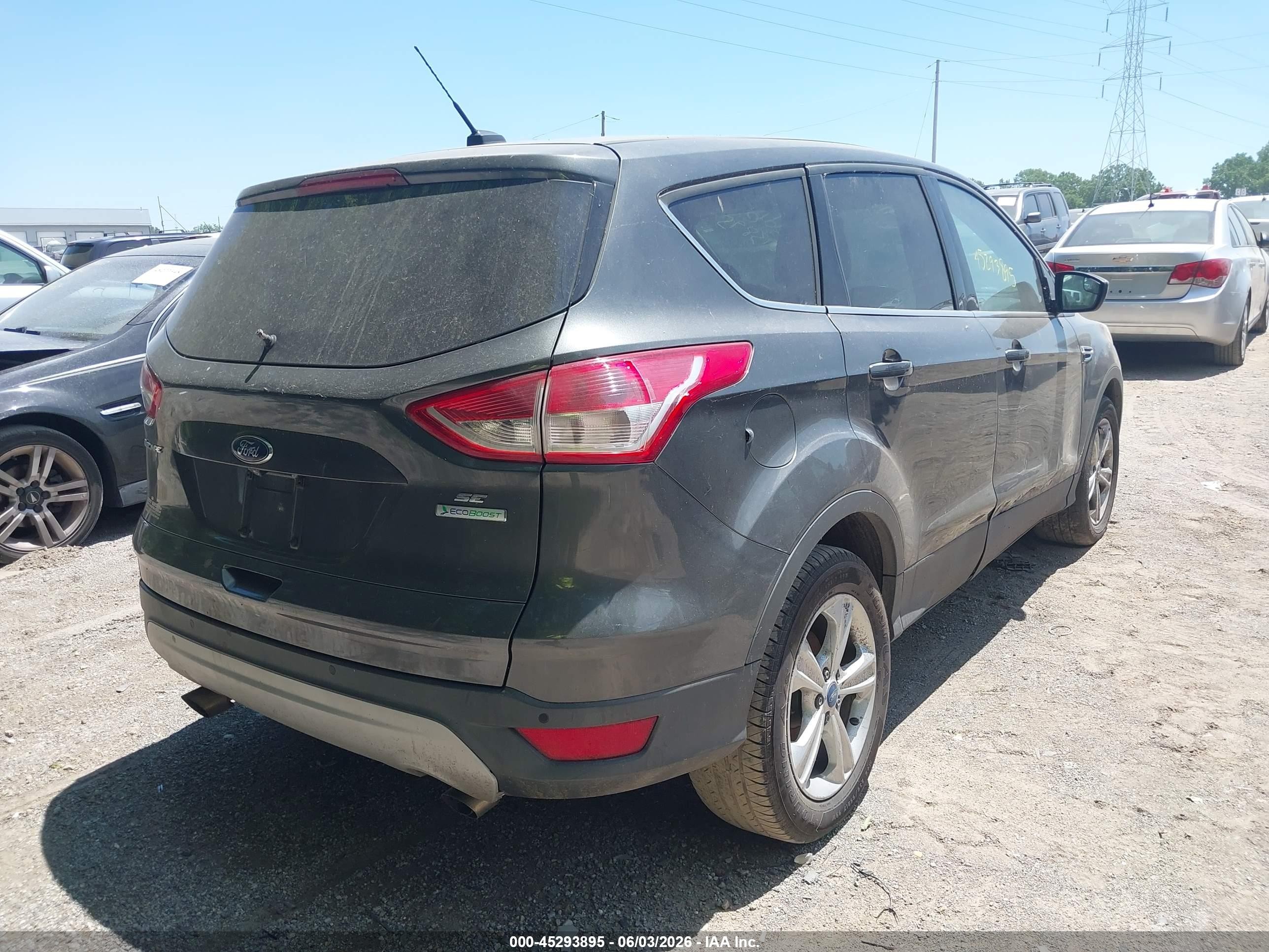 2015 Ford Escape Se Gray vin: 1FMCU0G92FUA82655