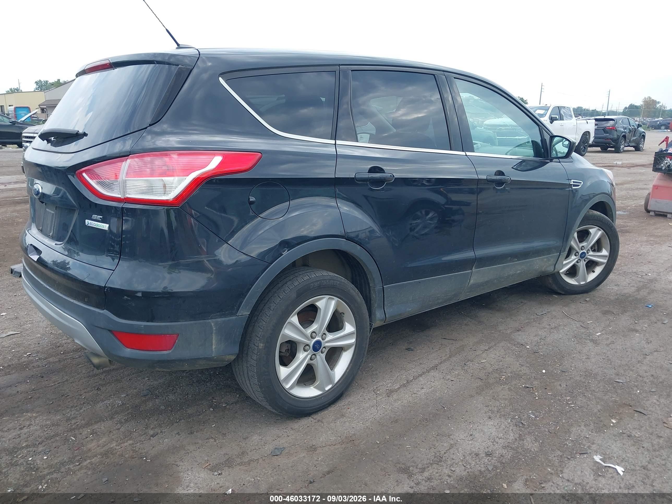 2015 Ford Escape Se Black vin: 1FMCU0G92FUC77302