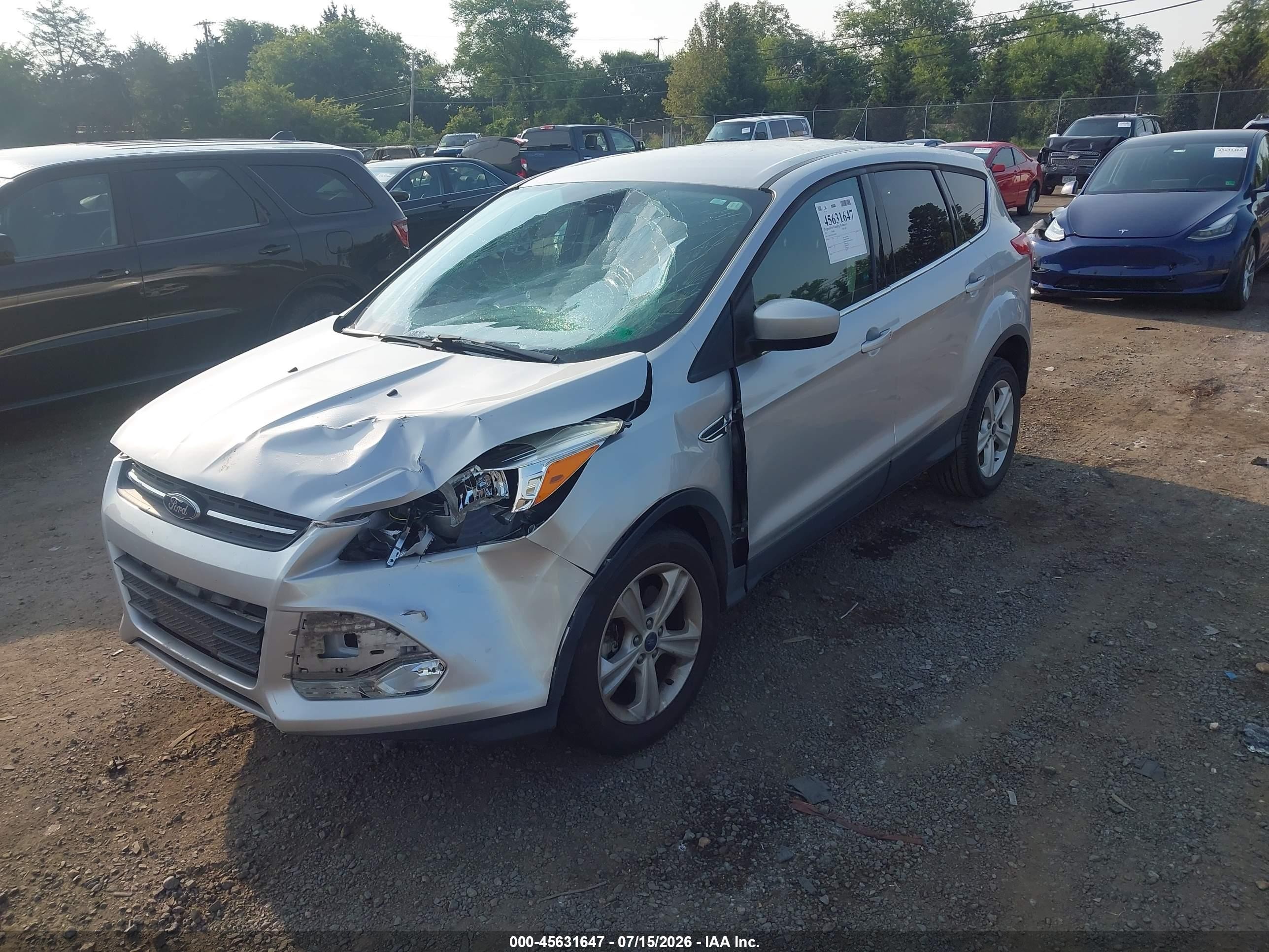 2015 Ford Escape Se Silver vin: 1FMCU0G93FUC90057