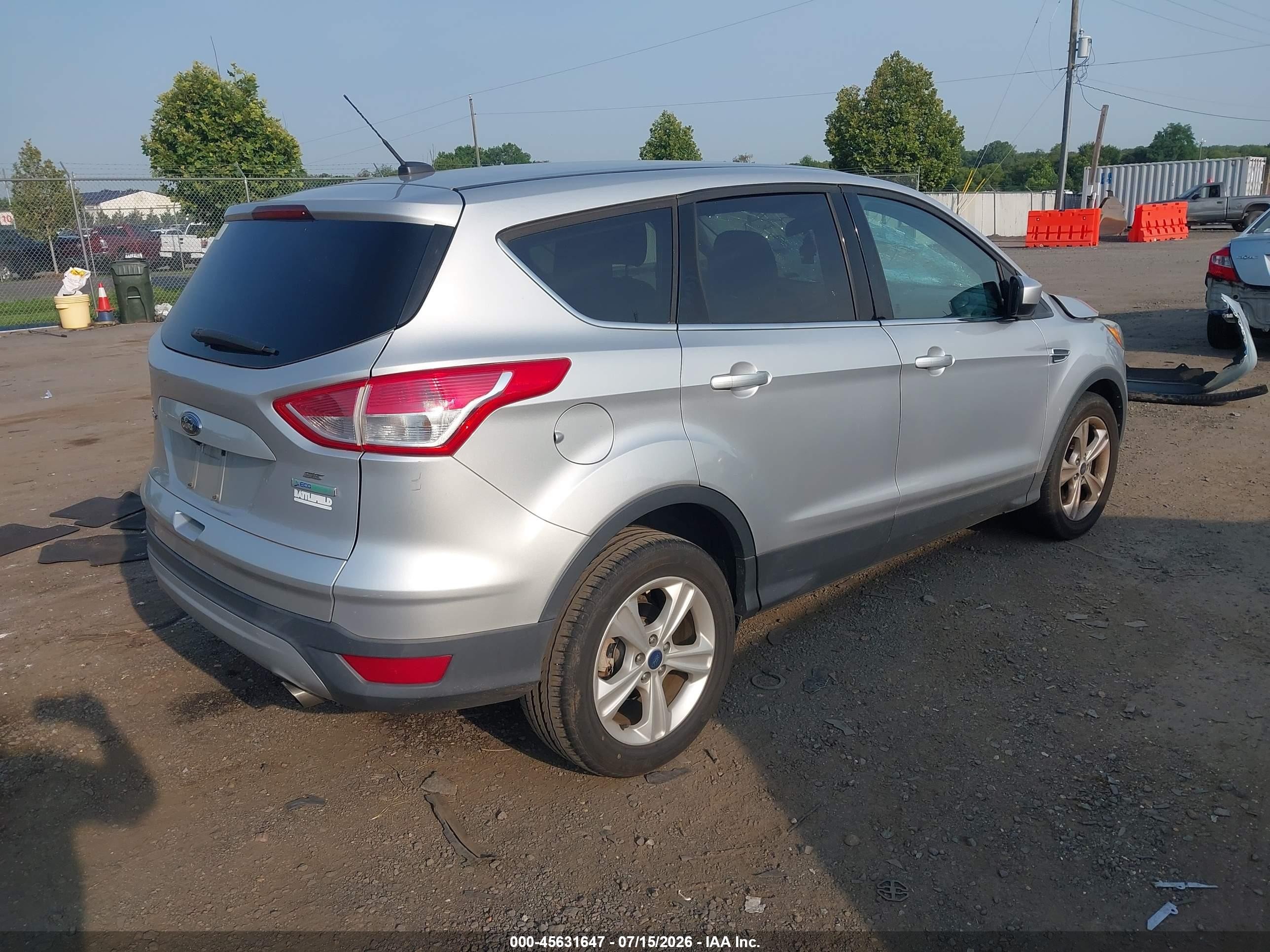 2015 Ford Escape Se Silver vin: 1FMCU0G93FUC90057