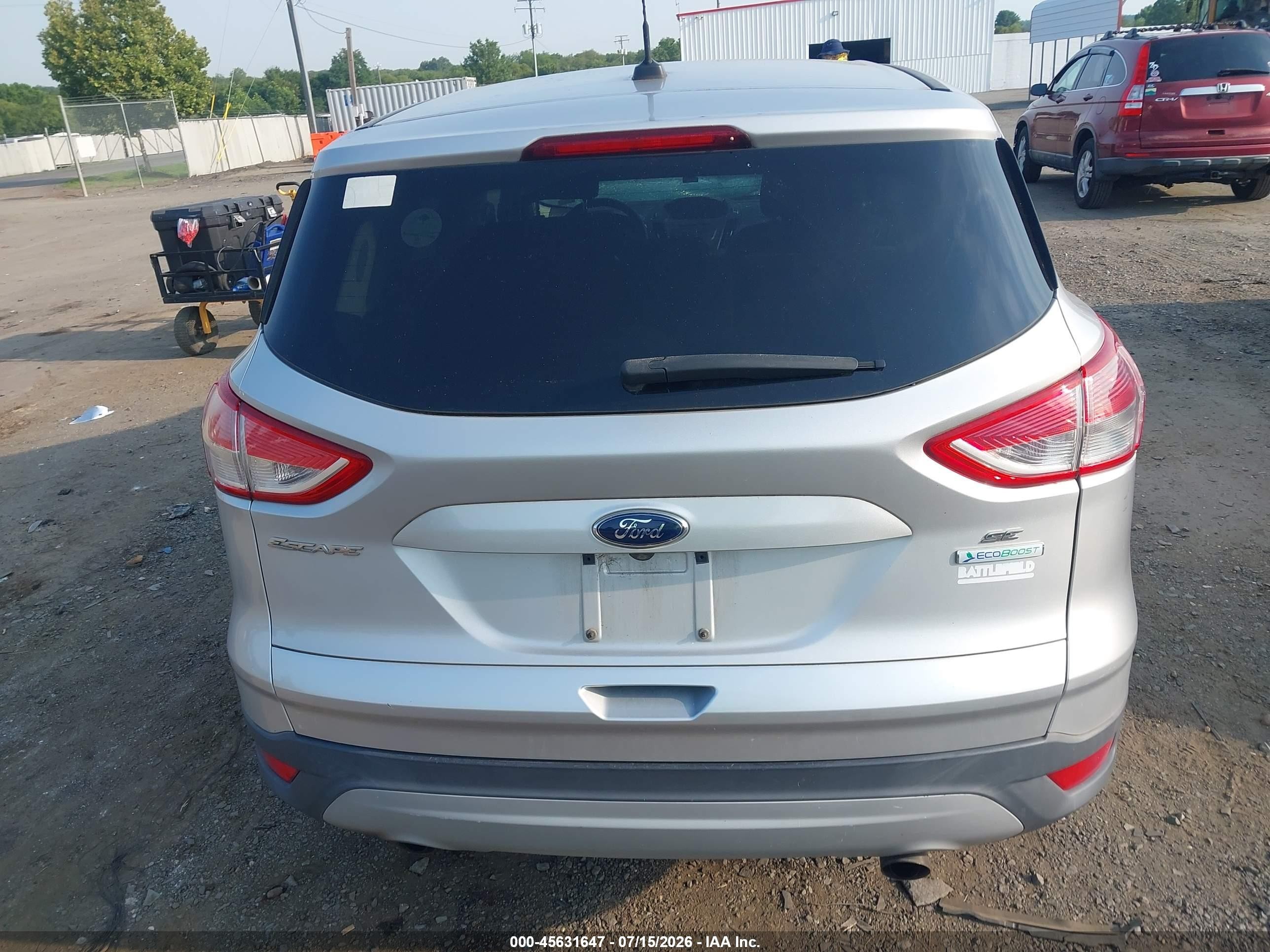 2015 Ford Escape Se Silver vin: 1FMCU0G93FUC90057