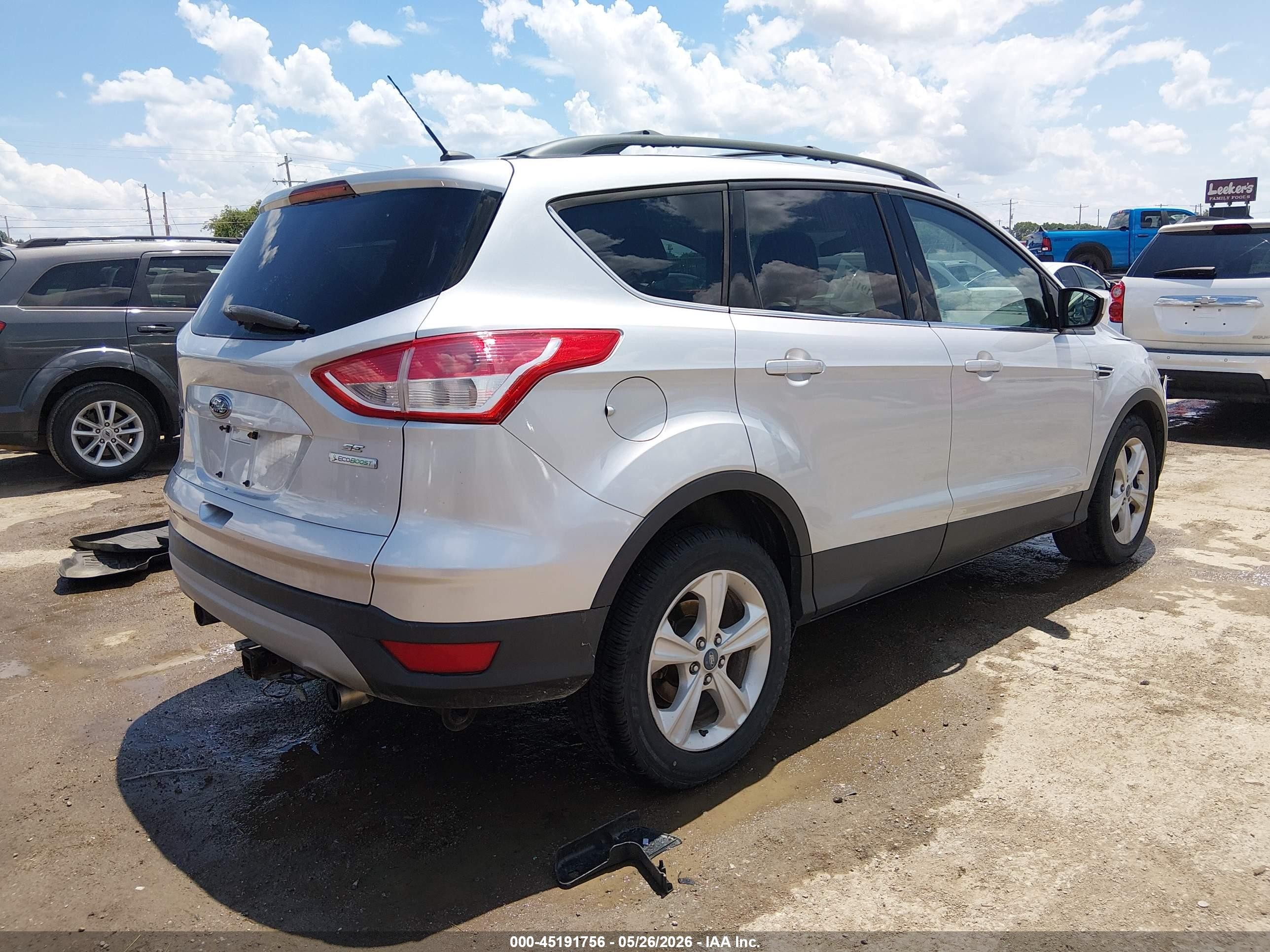 2013 Ford Escape Se Silver vin: 1FMCU0G95DUA16923