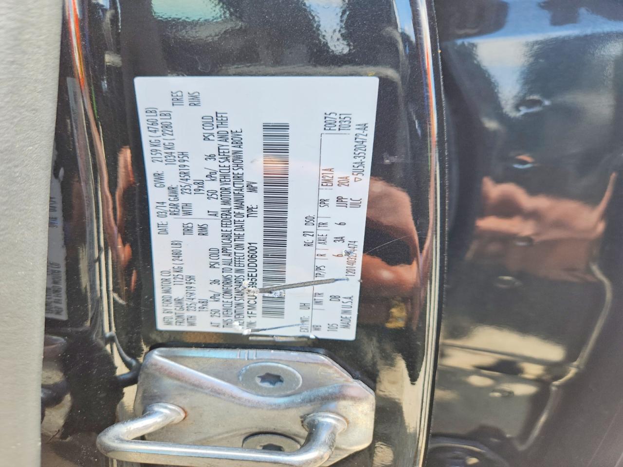 2014 Ford Escape Se Black vin: 1FMCU0G95EUD06001