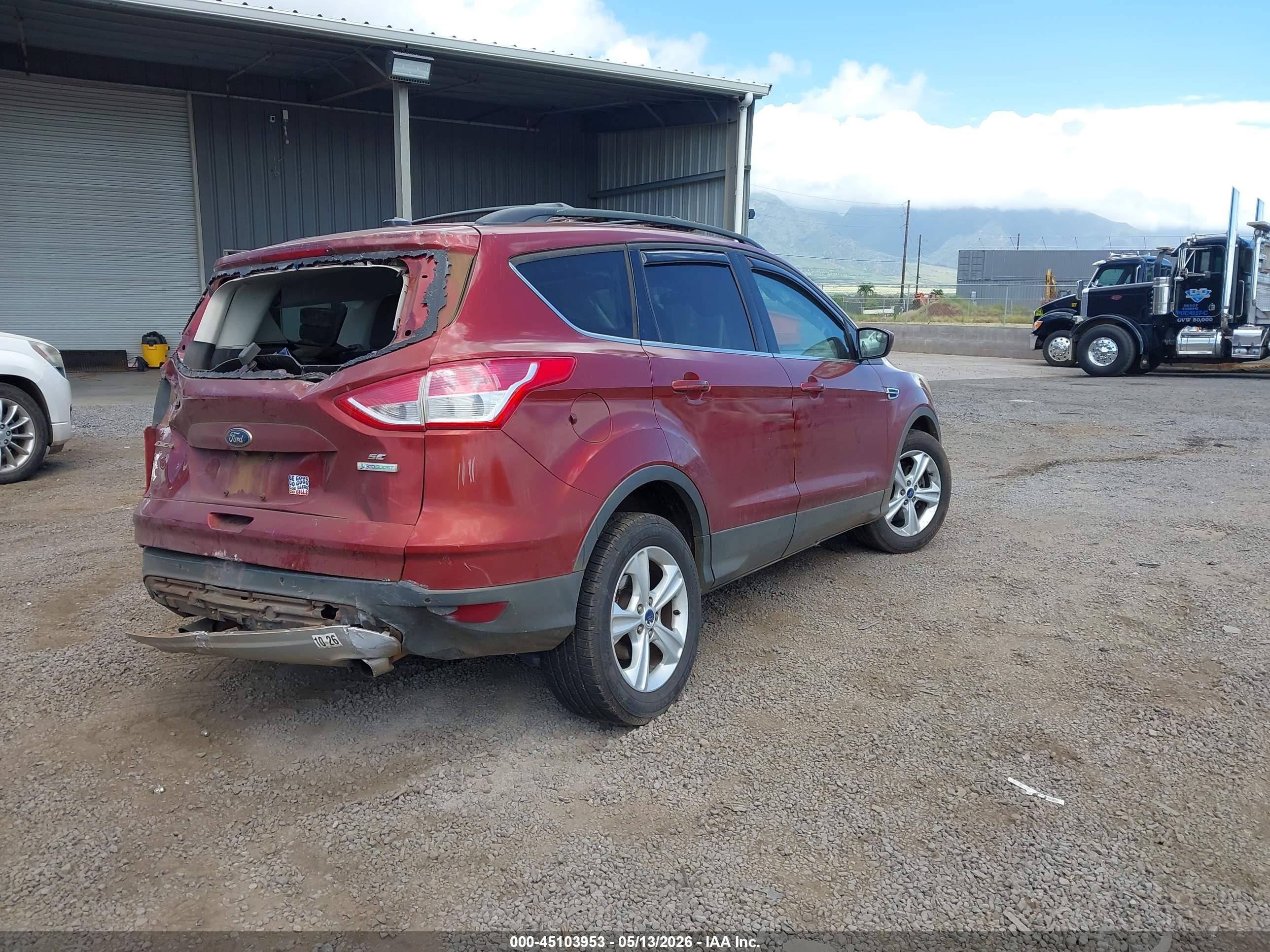 2015 Ford Escape Se Red vin: 1FMCU0G95FUB96116
