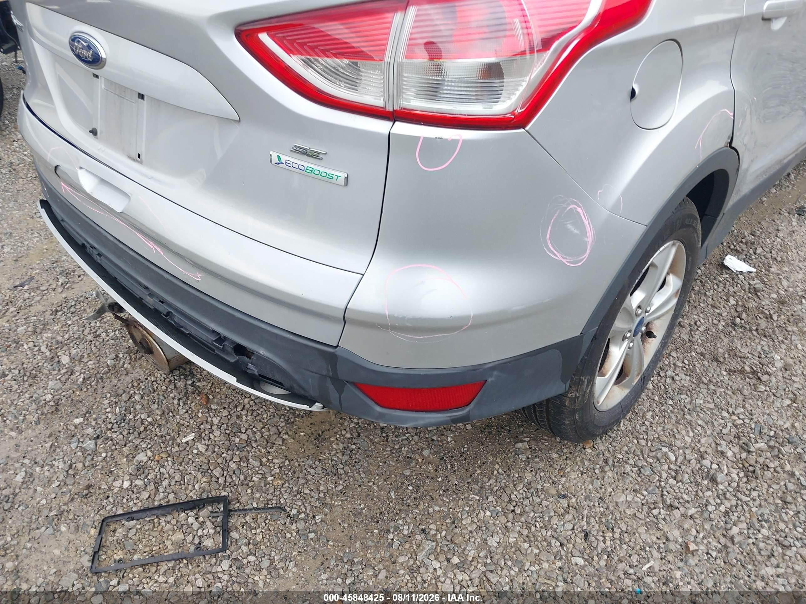 2013 Ford Escape Se Silver vin: 1FMCU0G96DUC11560