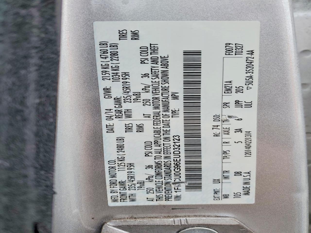 2014 Ford Escape Se Серебряный vin: 1FMCU0G96EUD32123