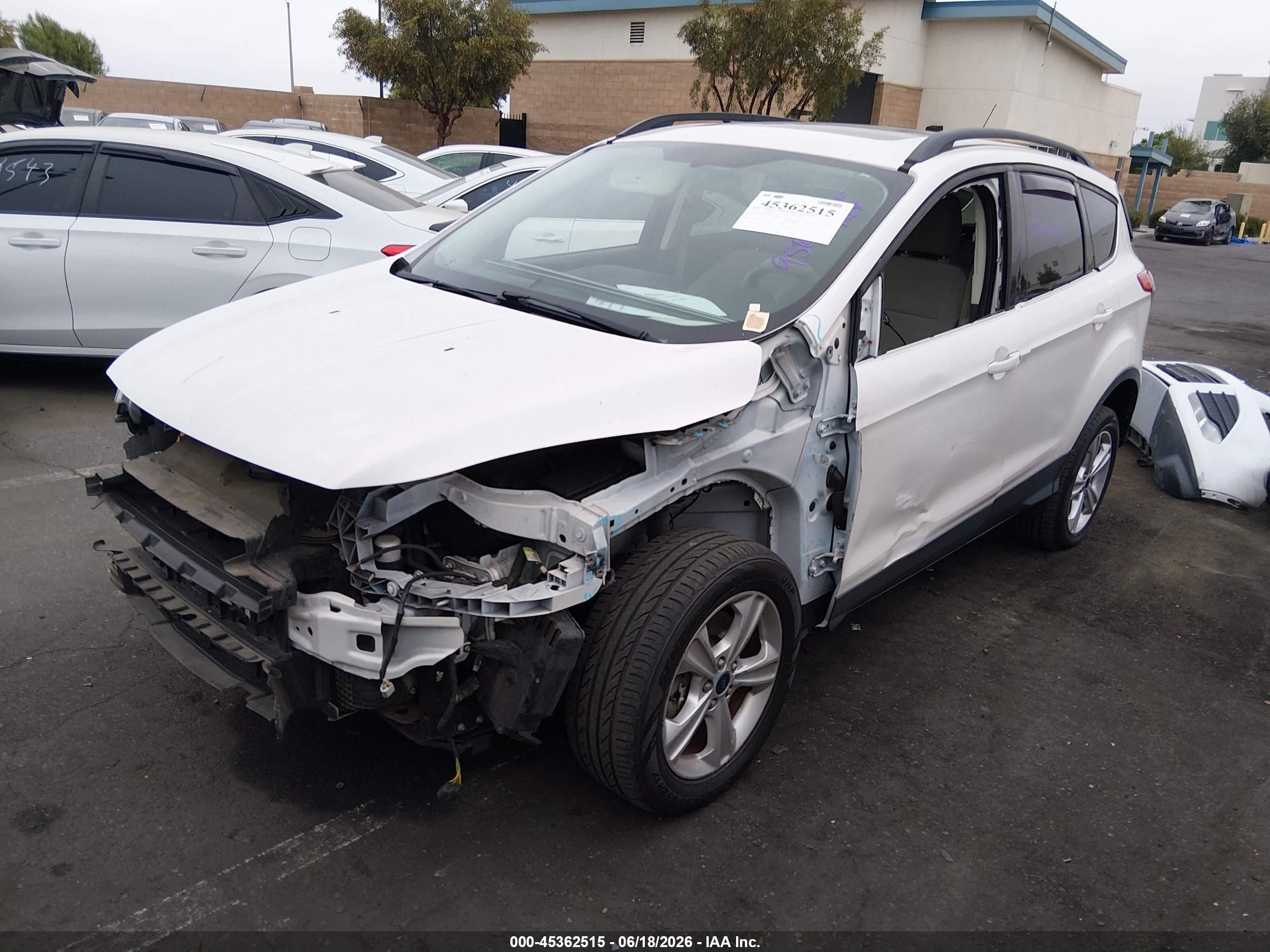 2014 Ford Escape Se White vin: 1FMCU0G97EUB32013