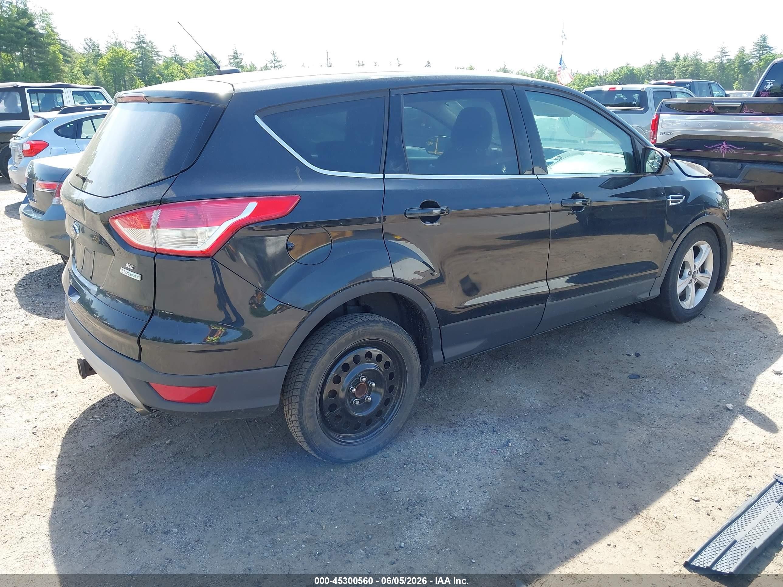2014 Ford Escape Se Black vin: 1FMCU0G97EUC13853