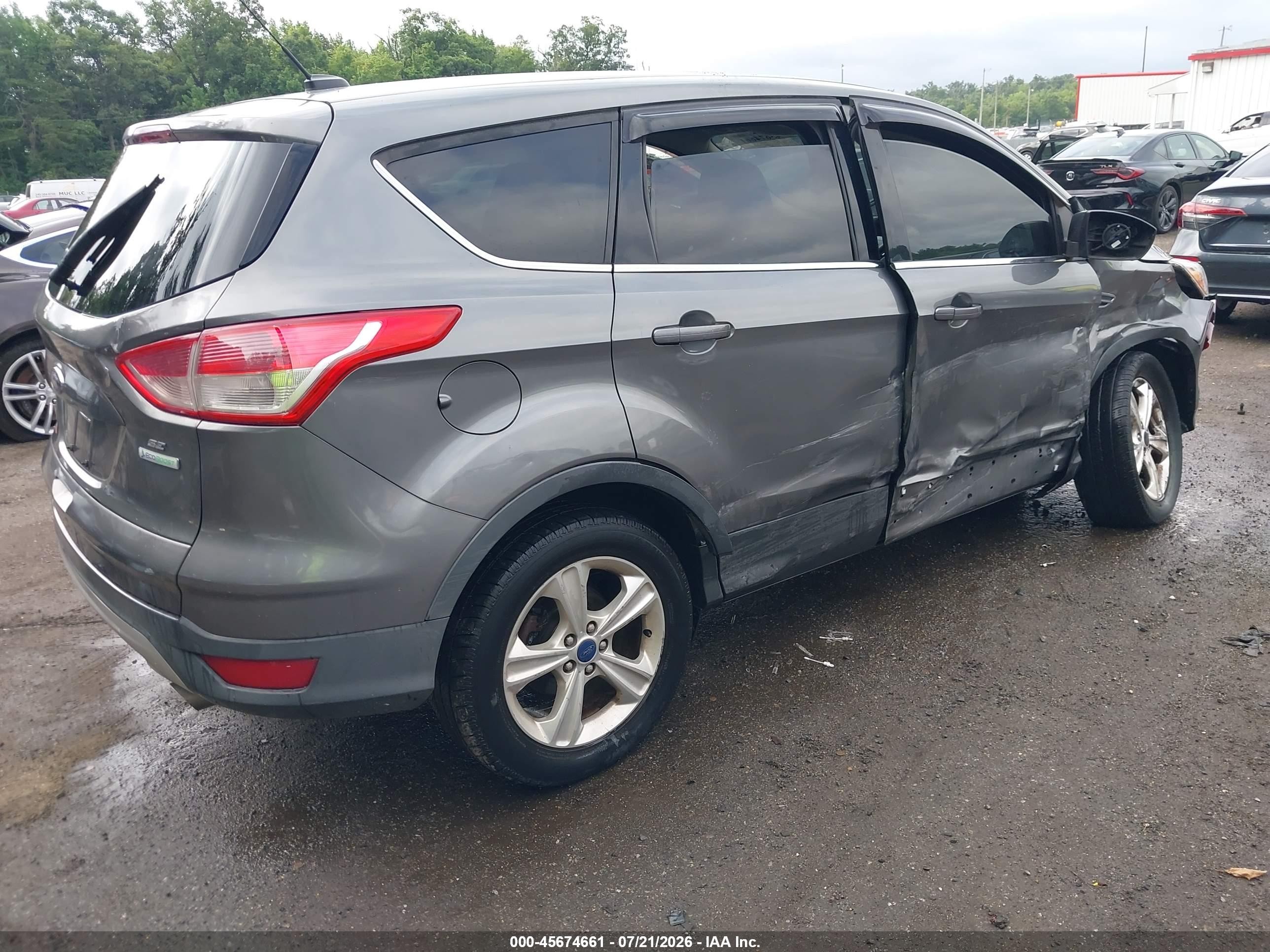 2014 Ford Escape Se Gray vin: 1FMCU0G97EUE47698