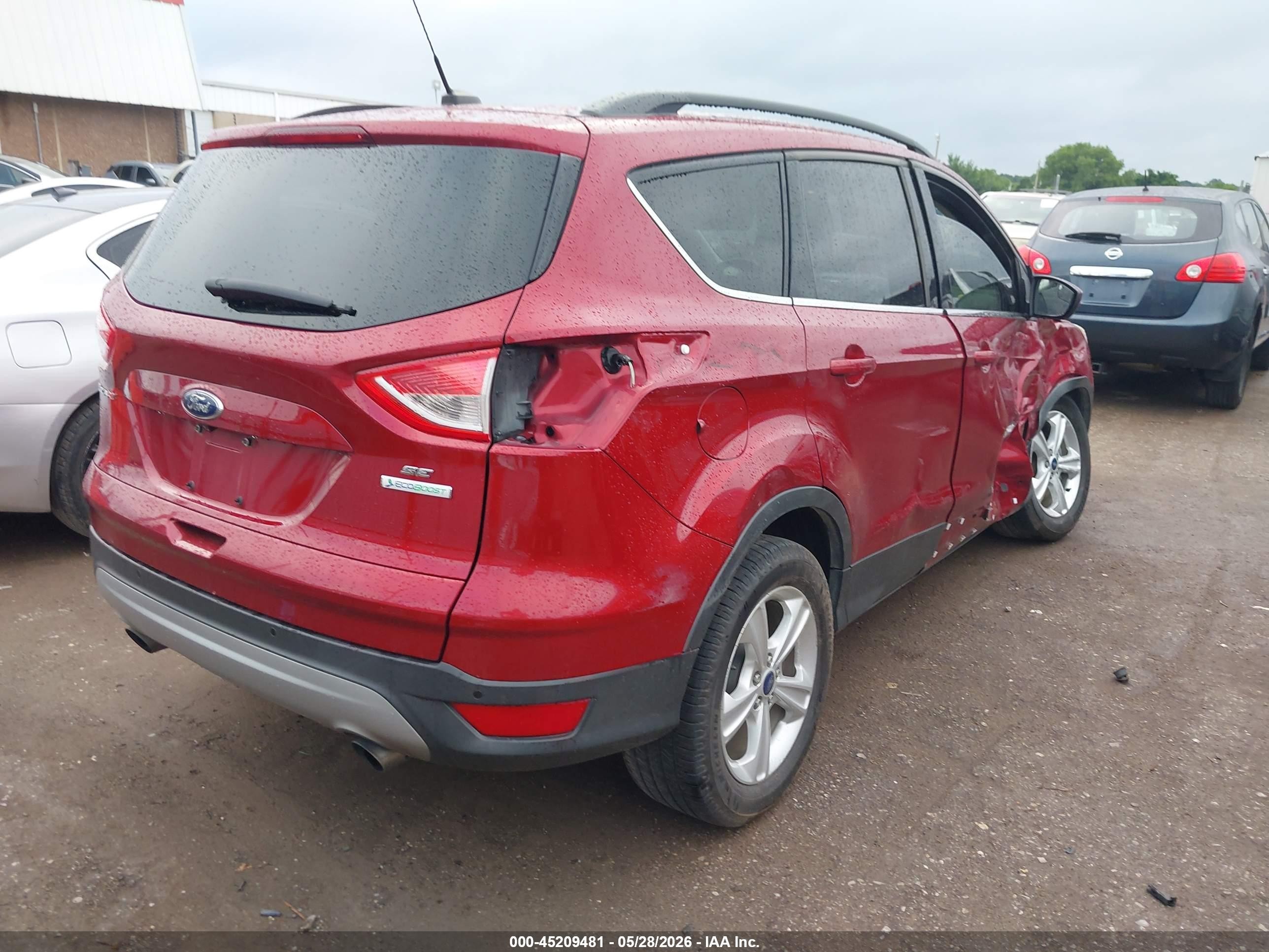 2015 Ford Escape Se Red vin: 1FMCU0G97FUA07627