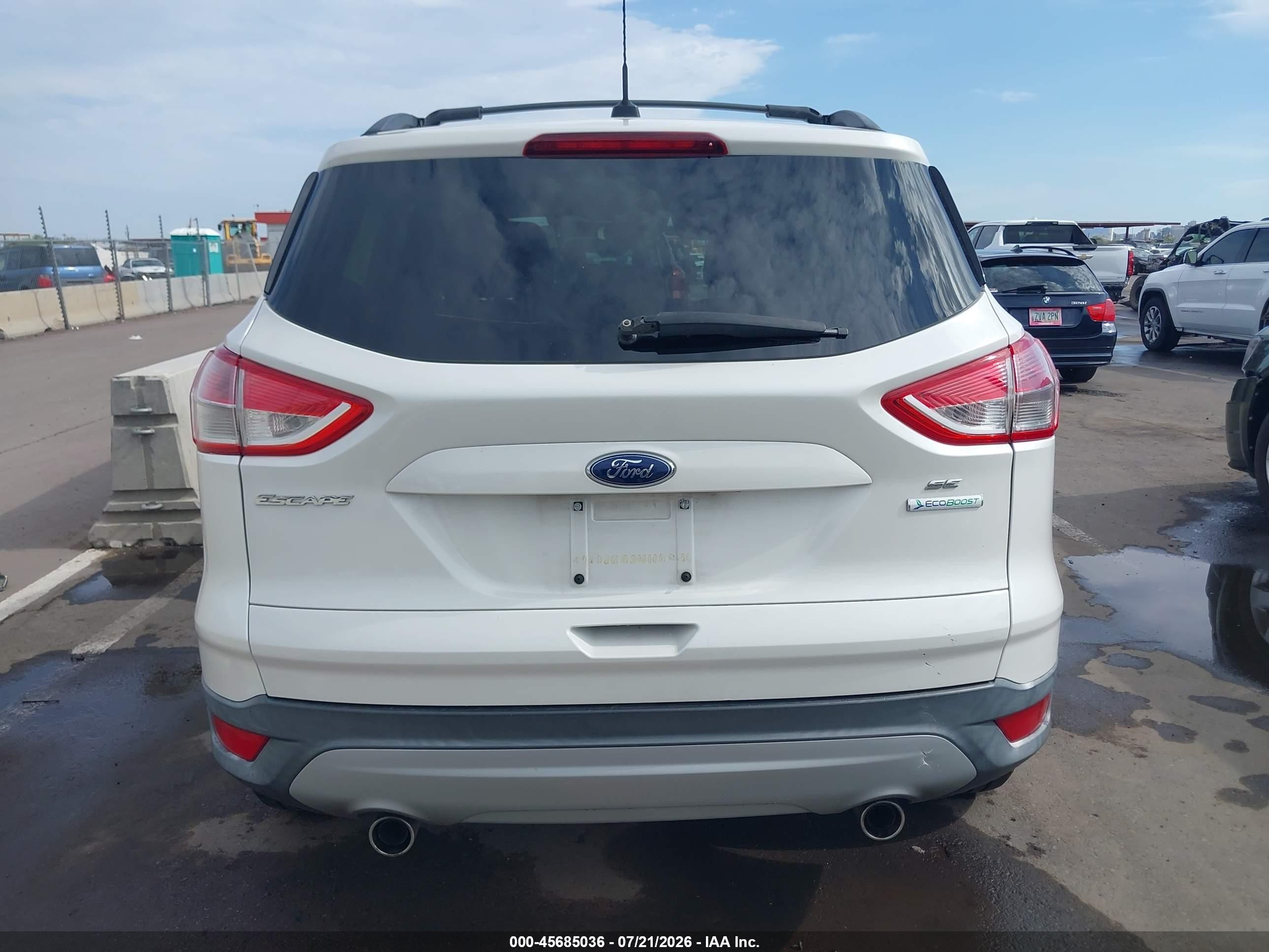 2013 Ford Escape Se White vin: 1FMCU0G98DUC35827