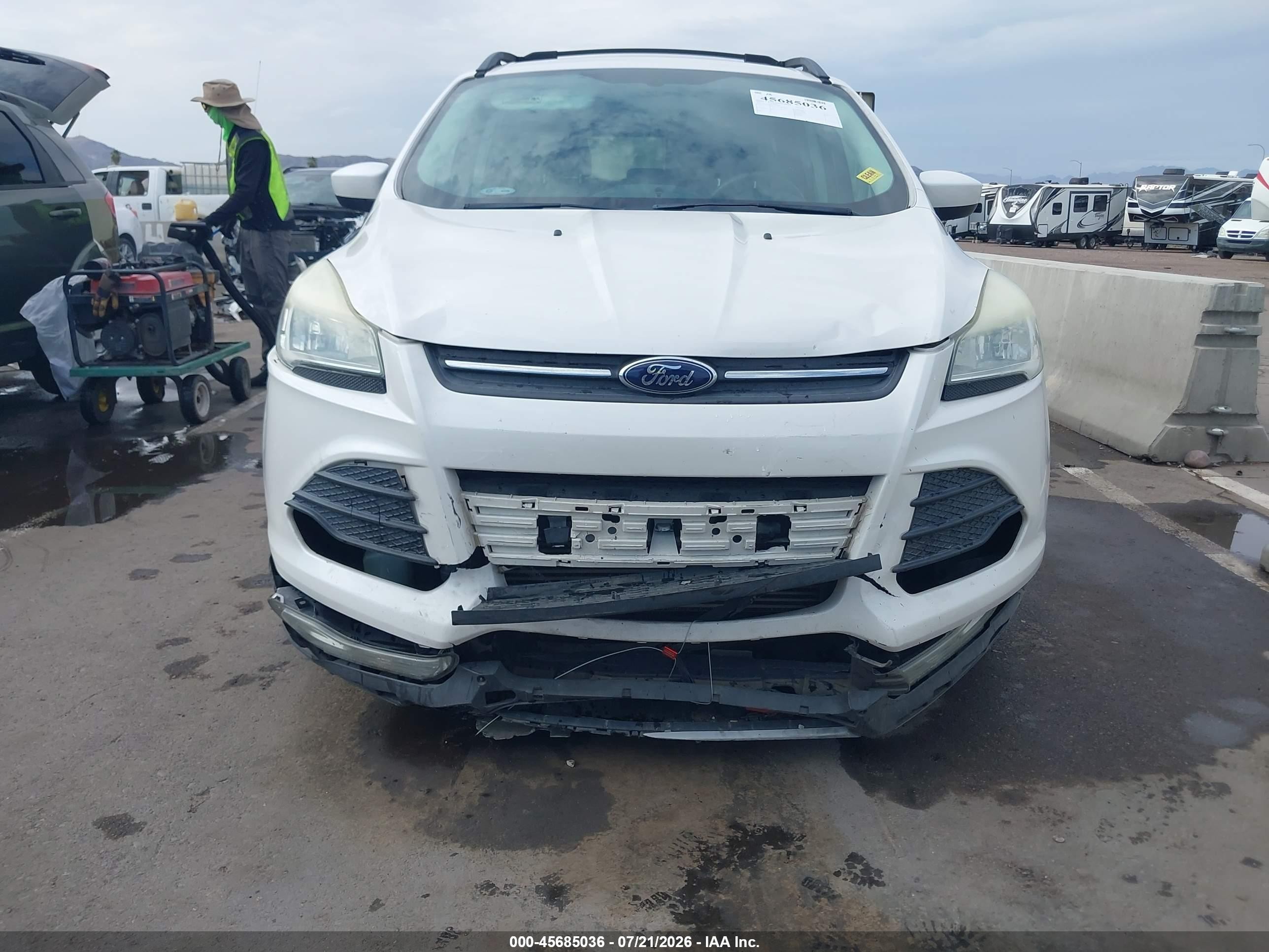 2013 Ford Escape Se White vin: 1FMCU0G98DUC35827