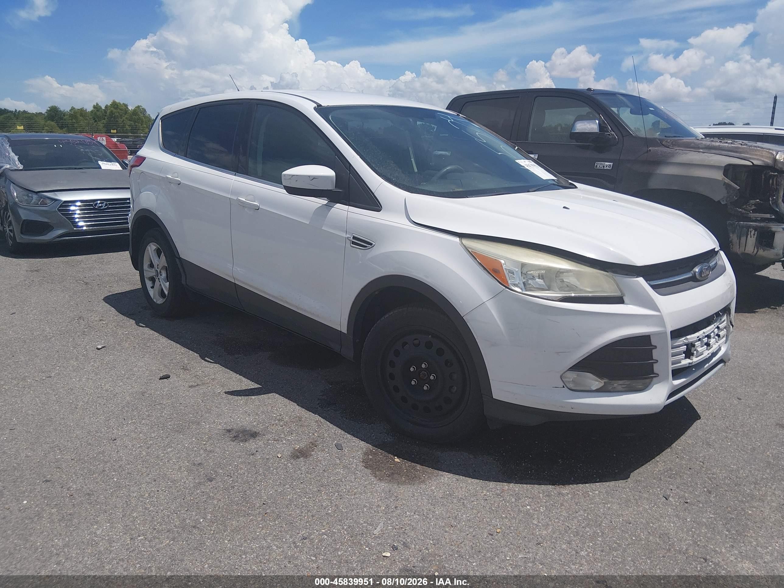 2014 Ford Escape Se White vin: 1FMCU0G98EUA85574