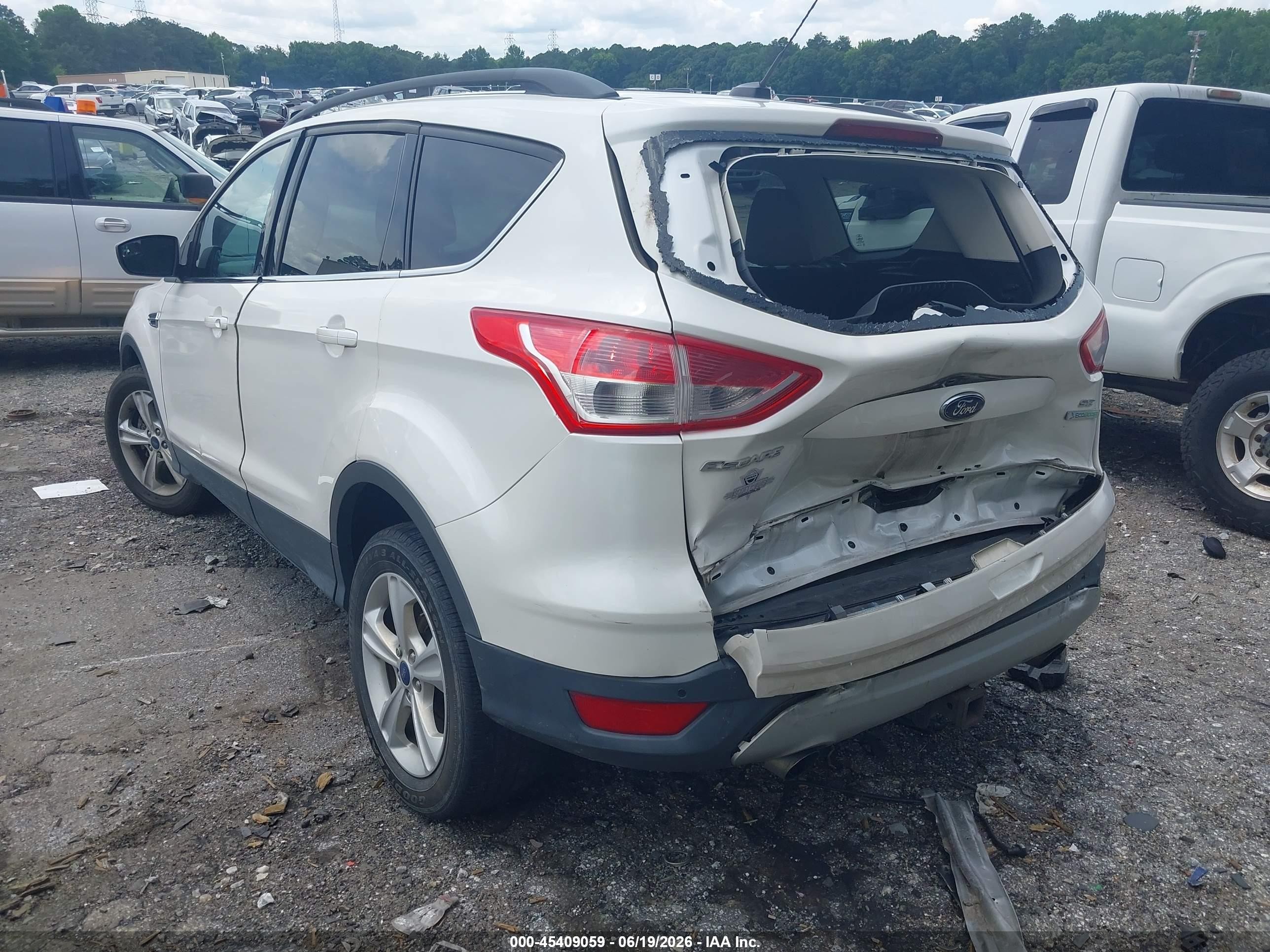 2014 Ford Escape Se White vin: 1FMCU0G99EUD24081