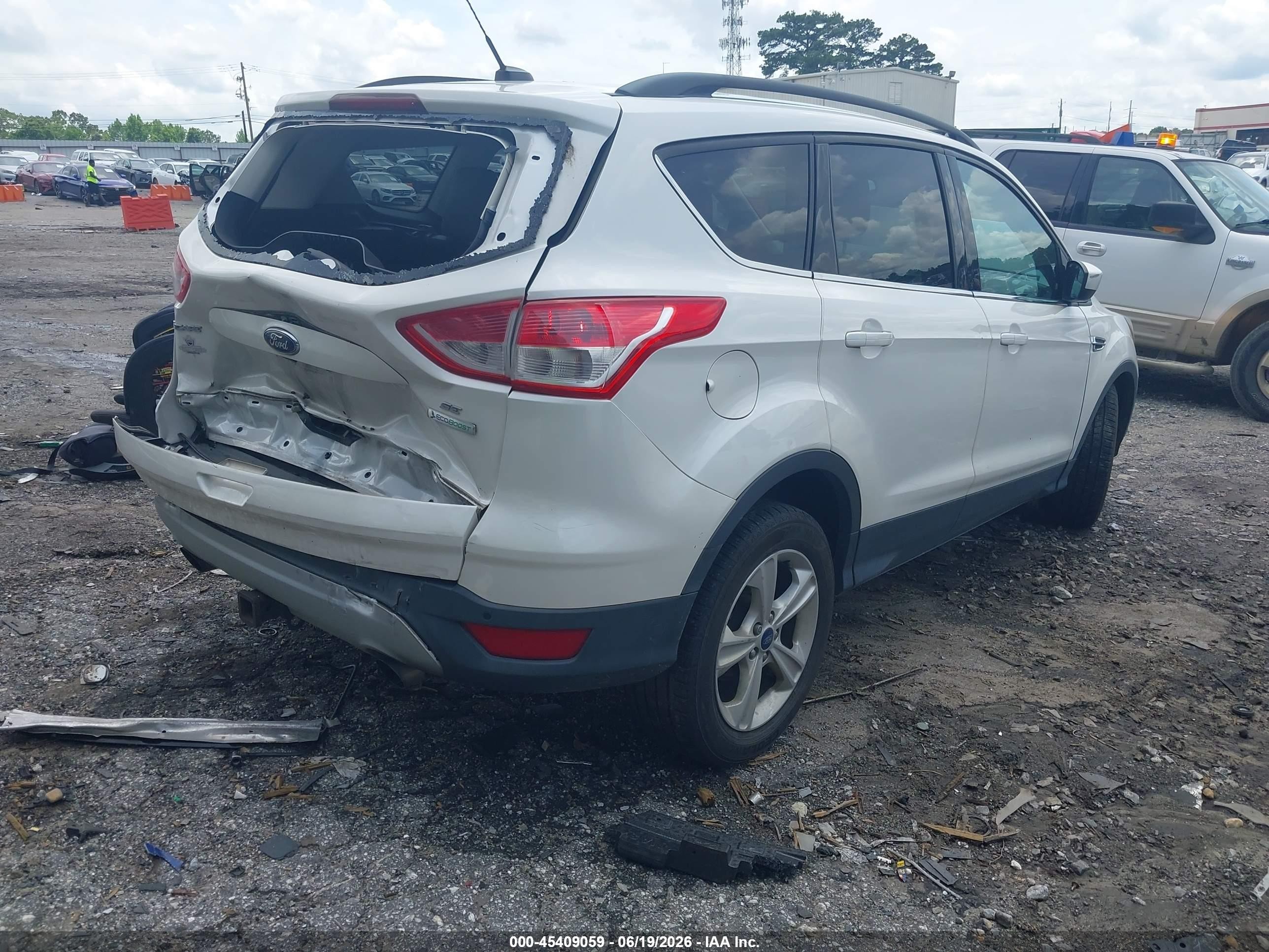 2014 Ford Escape Se White vin: 1FMCU0G99EUD24081