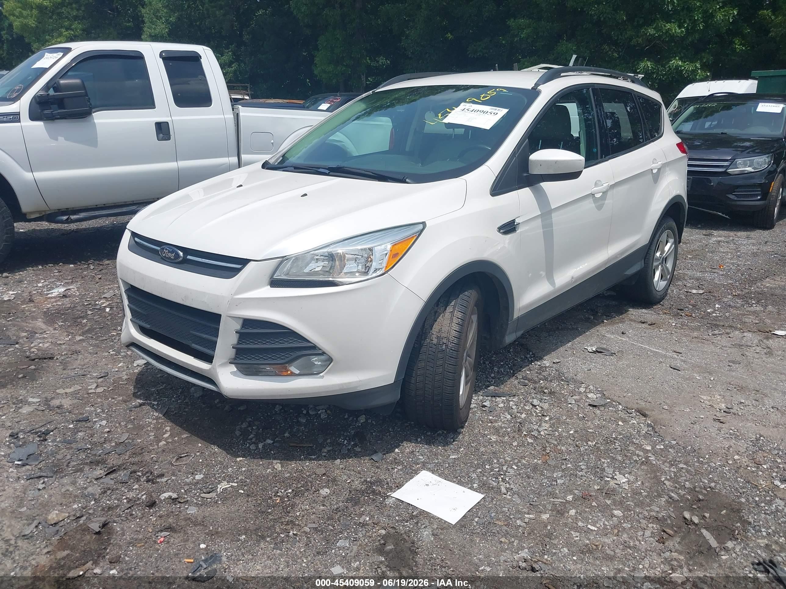 2014 Ford Escape Se White vin: 1FMCU0G99EUD24081