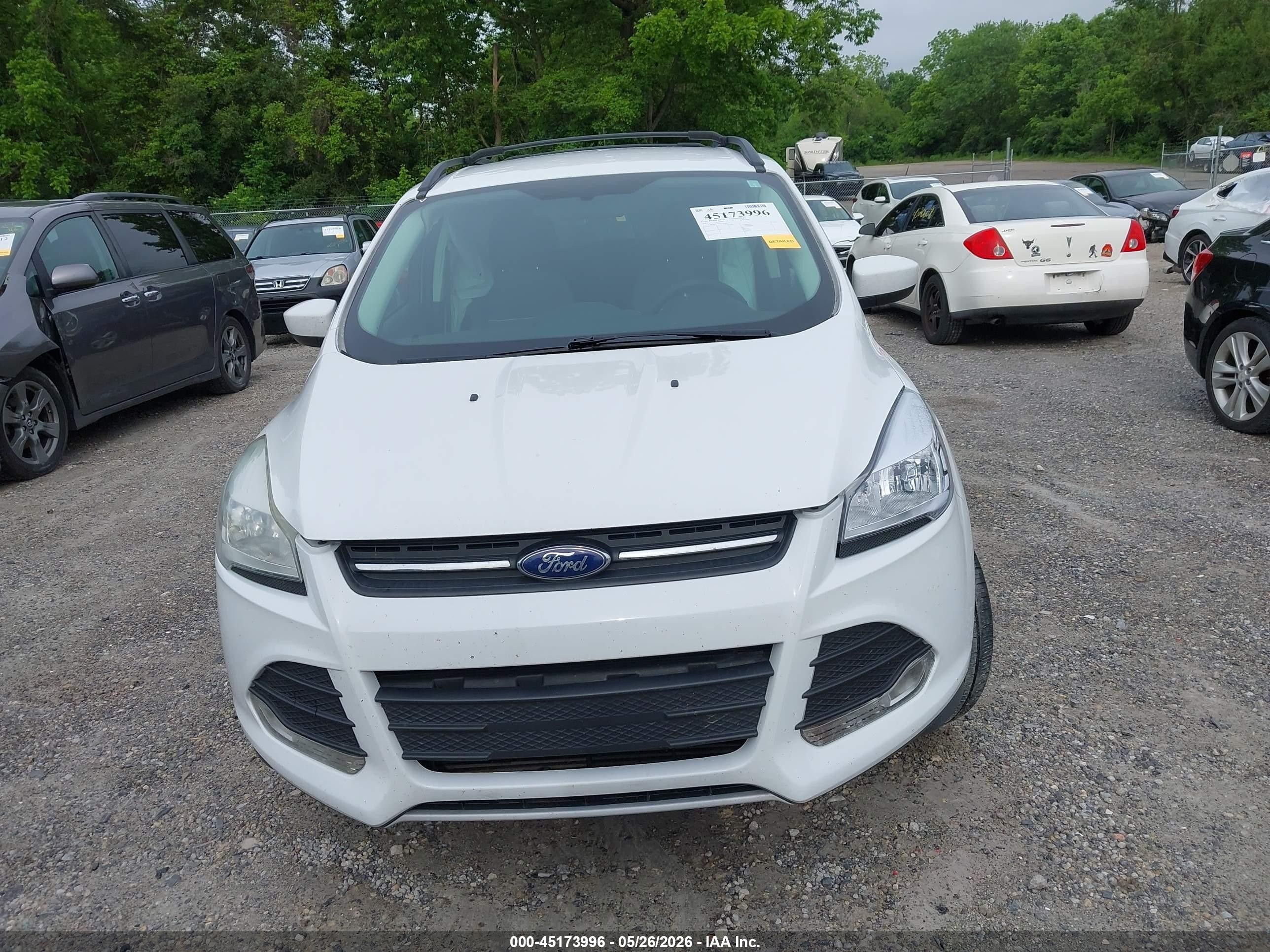 2013 Ford Escape Se White vin: 1FMCU0G9XDUC60602