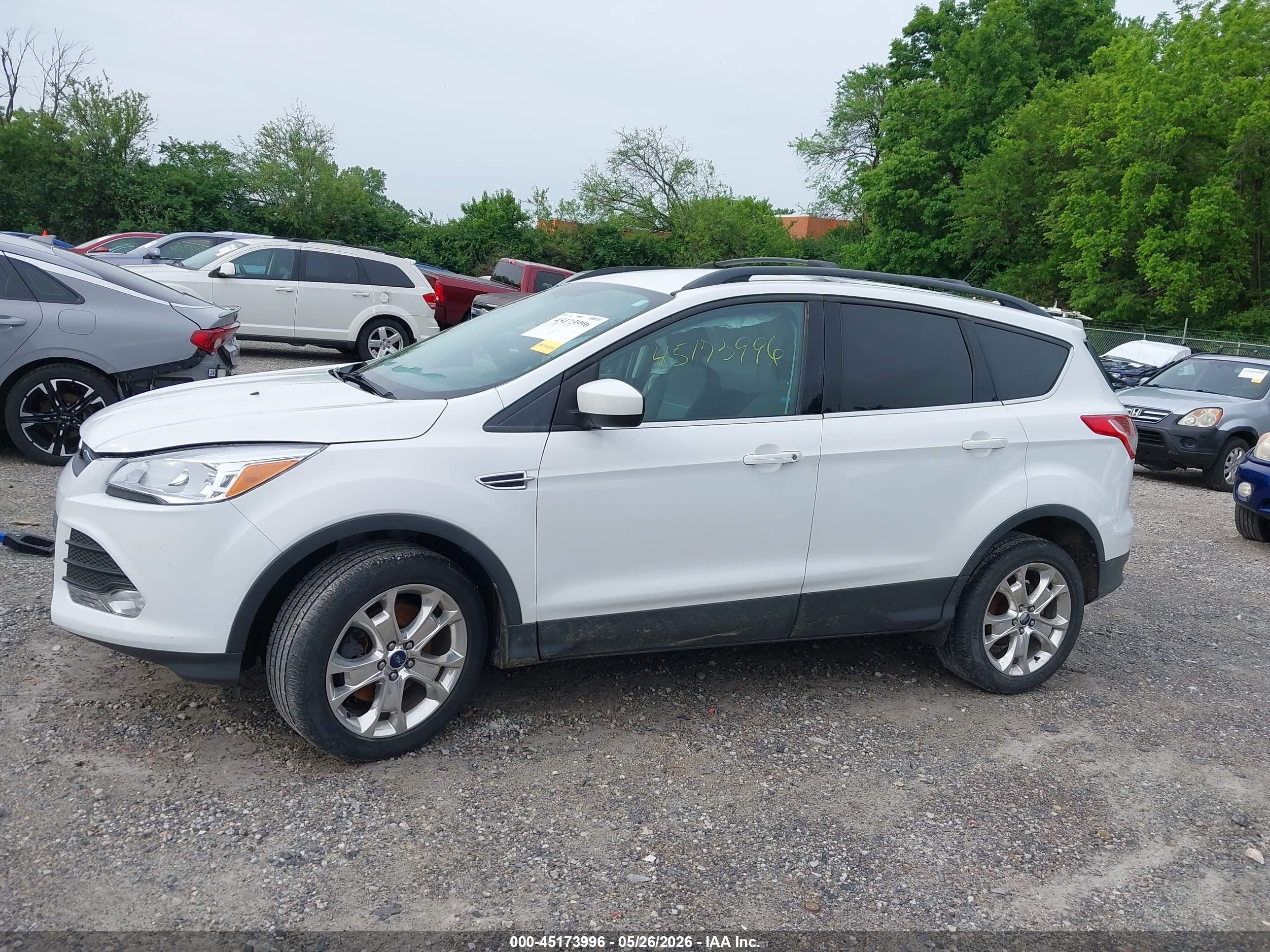 2013 Ford Escape Se White vin: 1FMCU0G9XDUC60602