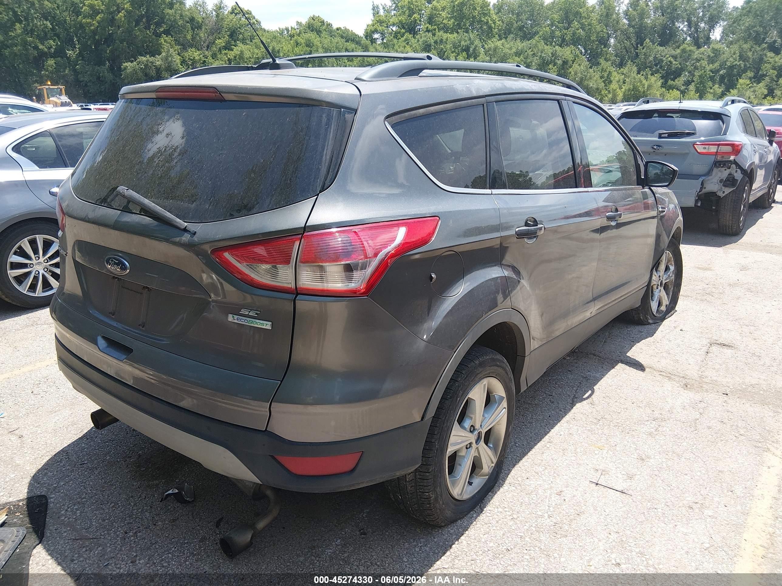 2013 Ford Escape Se Gray vin: 1FMCU0G9XDUD51742