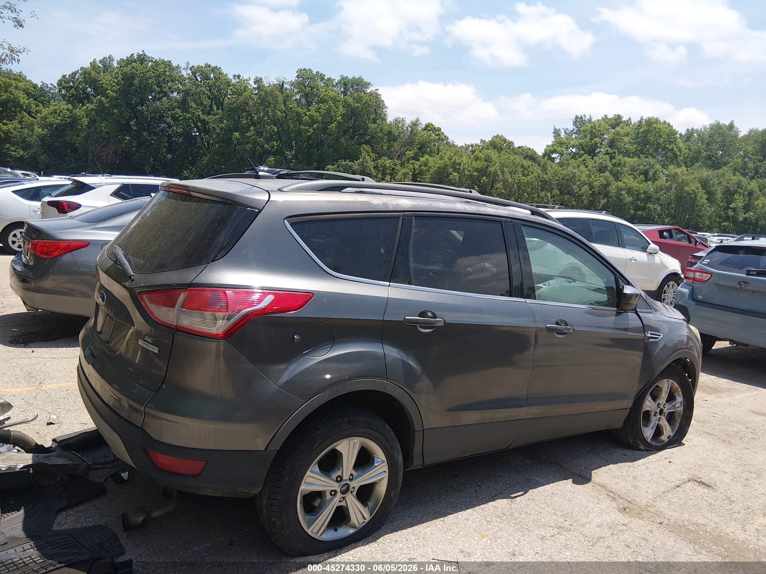 2013 Ford Escape Se Gray vin: 1FMCU0G9XDUD51742