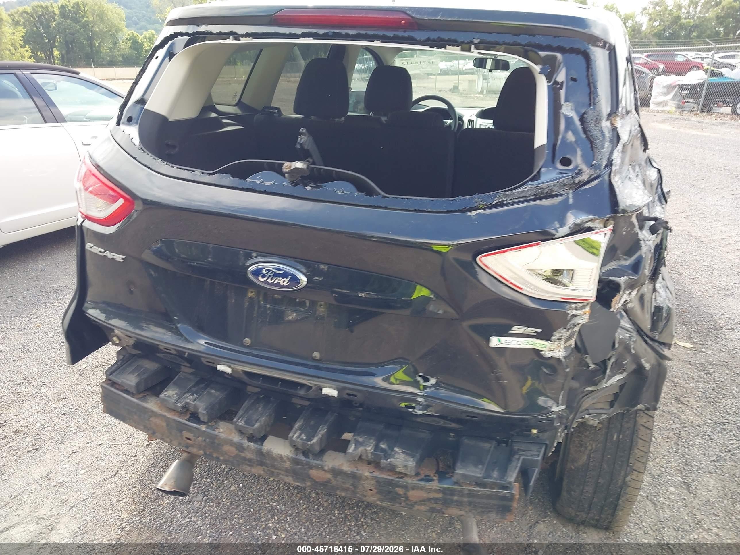 2014 Ford Escape Se Black vin: 1FMCU0G9XEUB27873