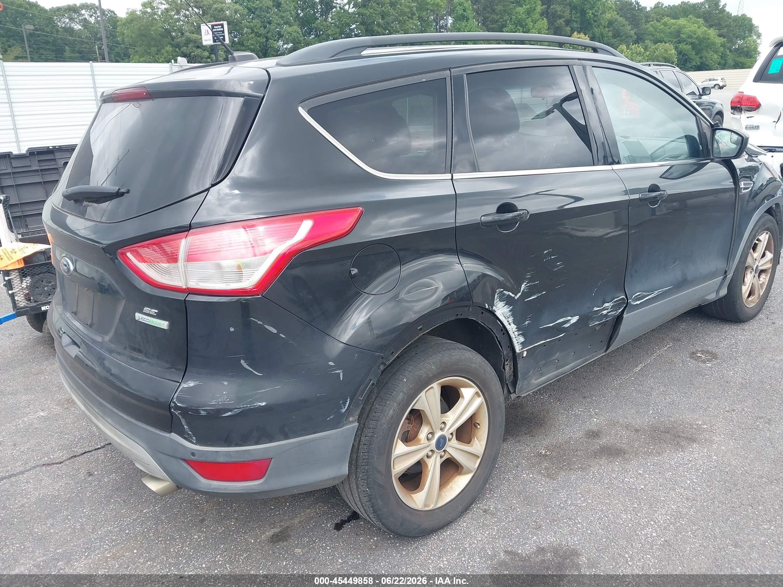 2014 Ford Escape Se Black vin: 1FMCU0G9XEUD93314