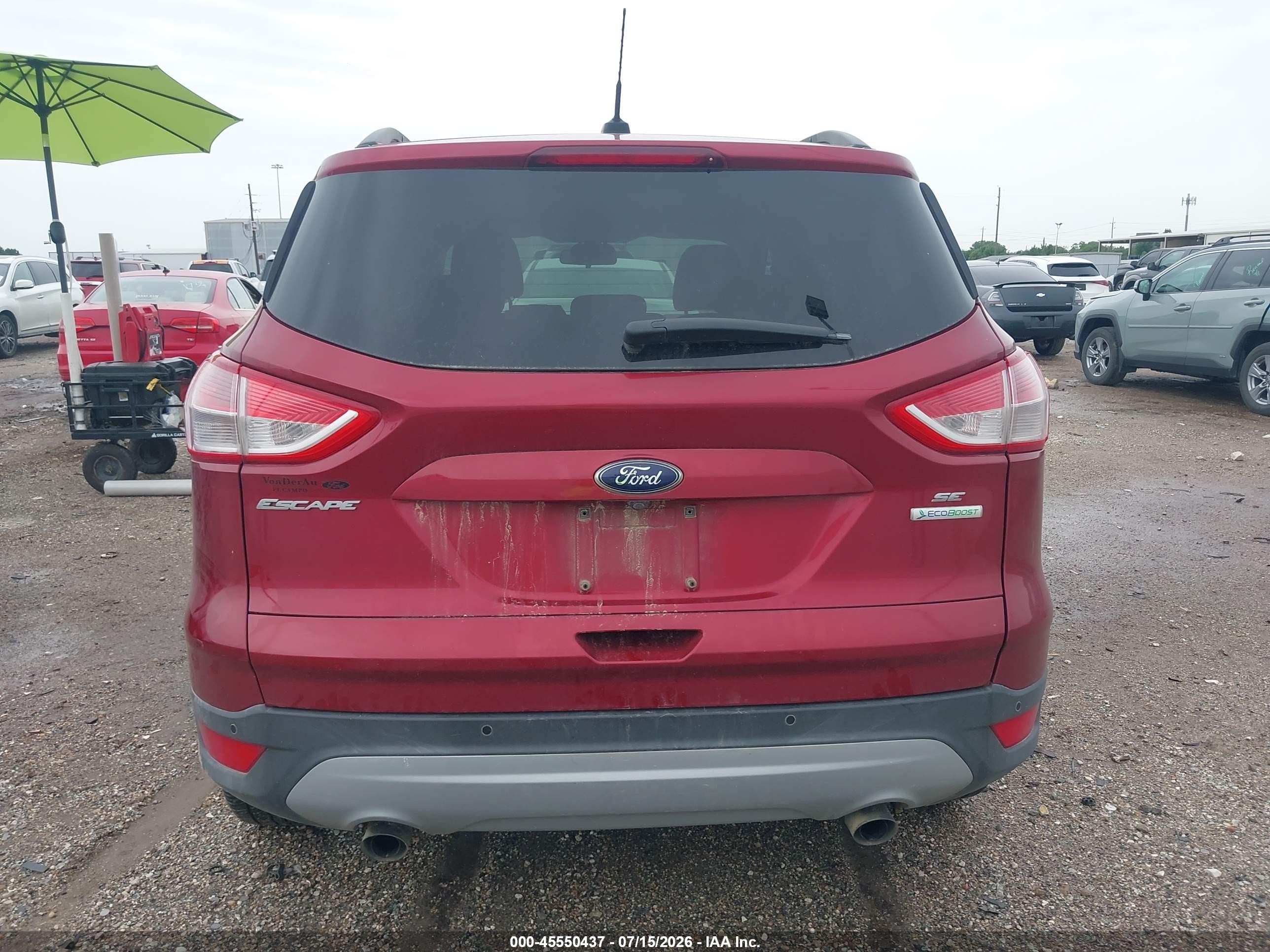 2014 Ford Escape Se Красный vin: 1FMCU0GX0EUC07486