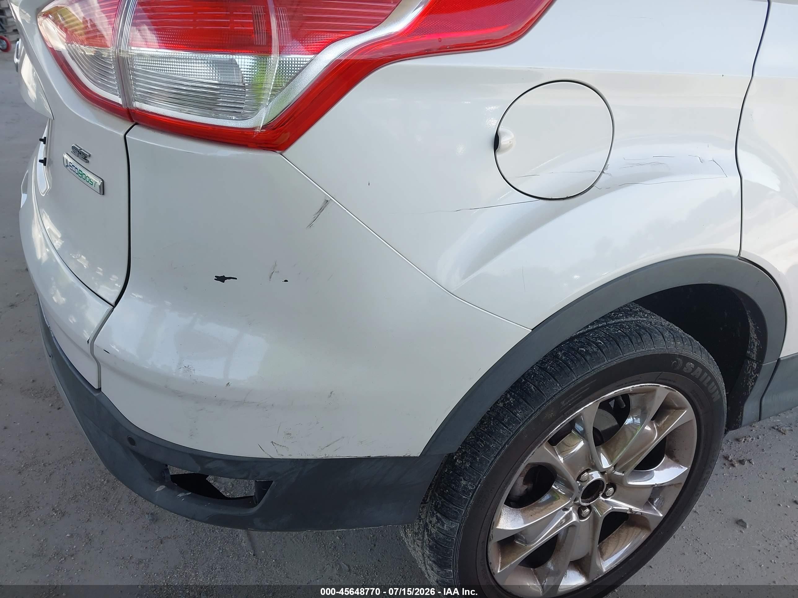2014 Ford Escape Se White vin: 1FMCU0GX0EUE20941