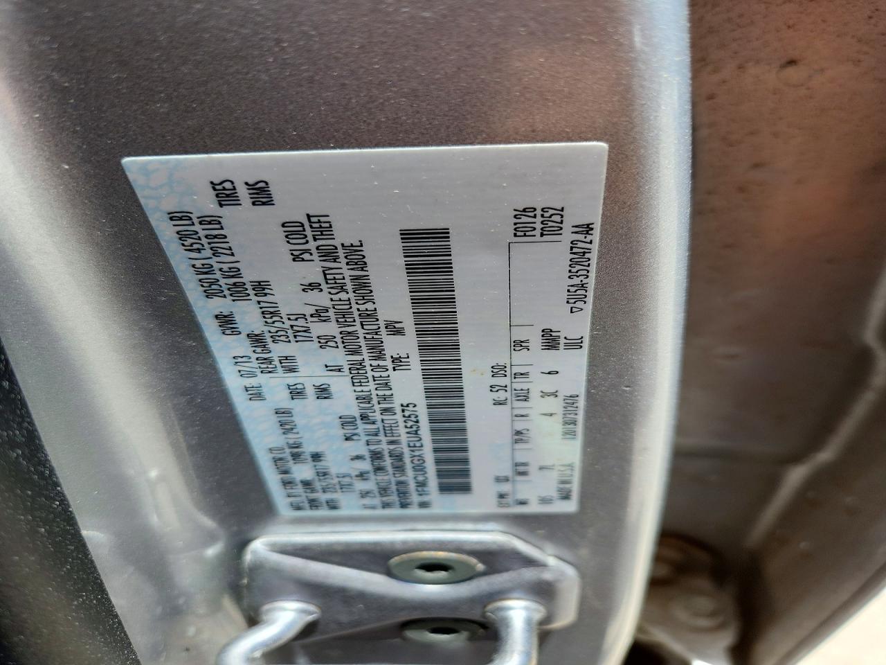 2014 Ford Escape Se Silver vin: 1FMCU0GX1EUA52575