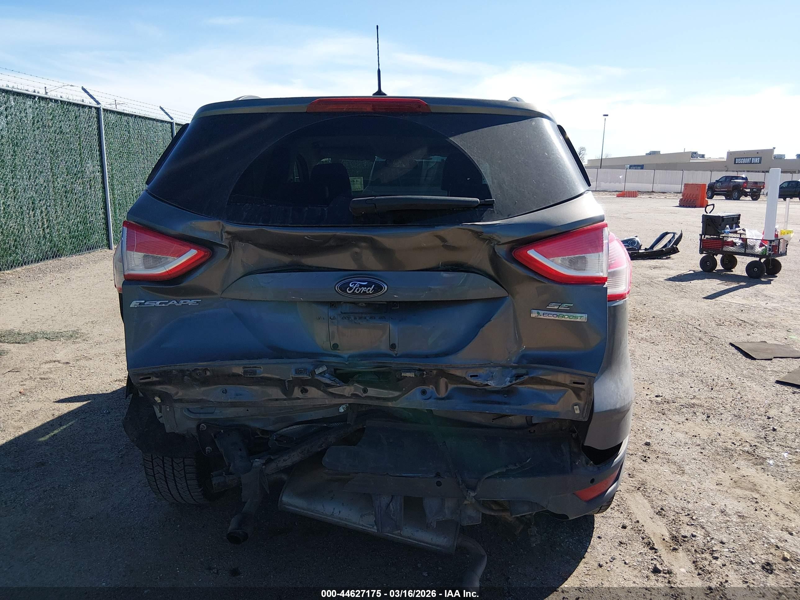 2014 Ford Escape Se Gray vin: 1FMCU0GX1EUC07366