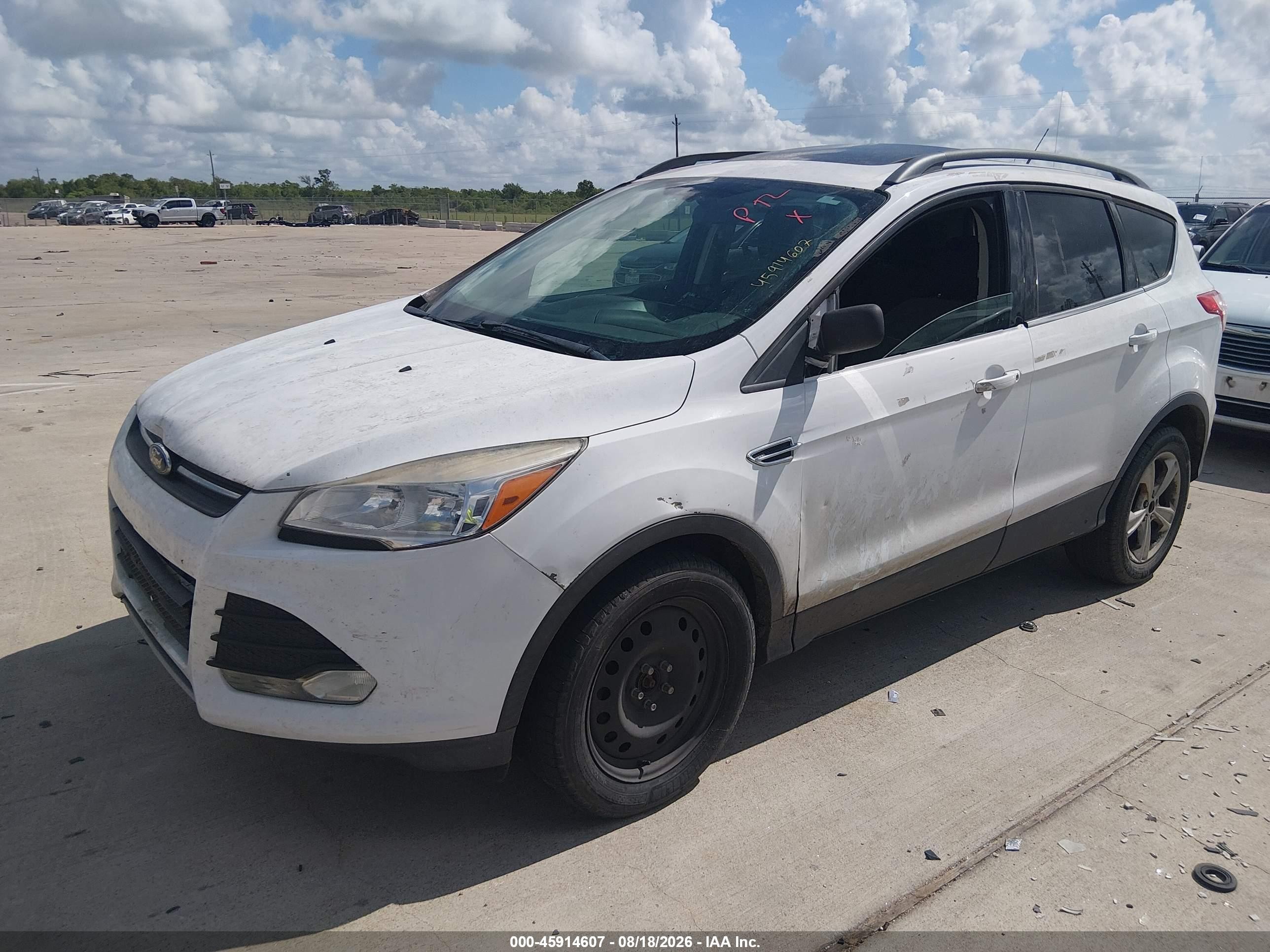 2014 Ford Escape Se White vin: 1FMCU0GX1EUC47009