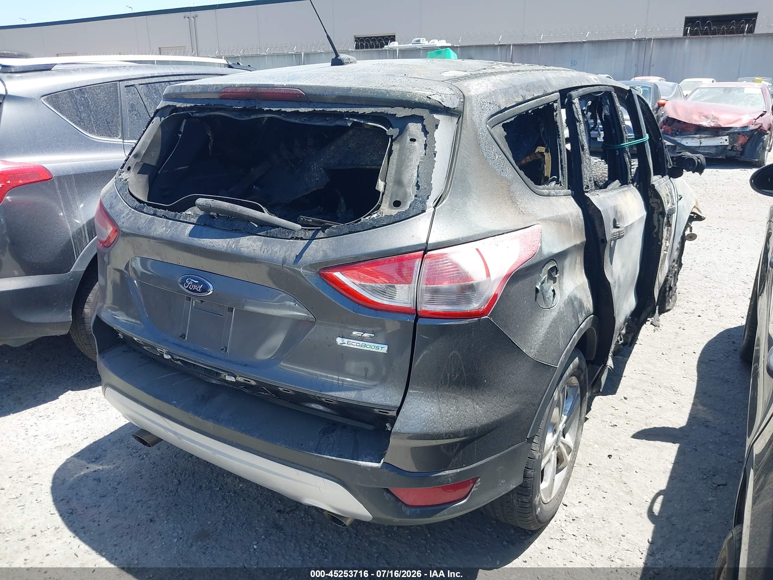 2015 Ford Escape Se Gray vin: 1FMCU0GX1FUB97651