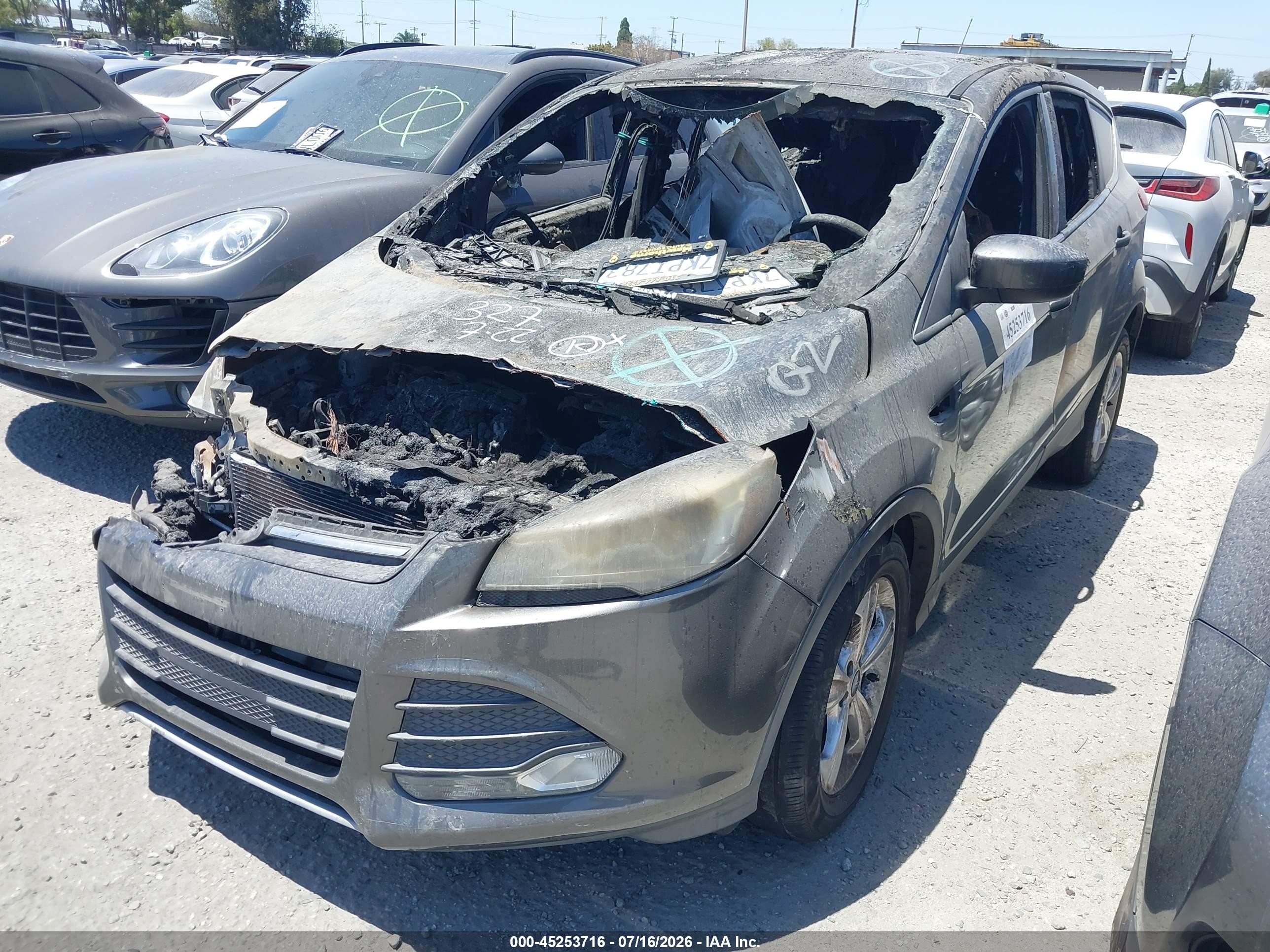 2015 Ford Escape Se Gray vin: 1FMCU0GX1FUB97651