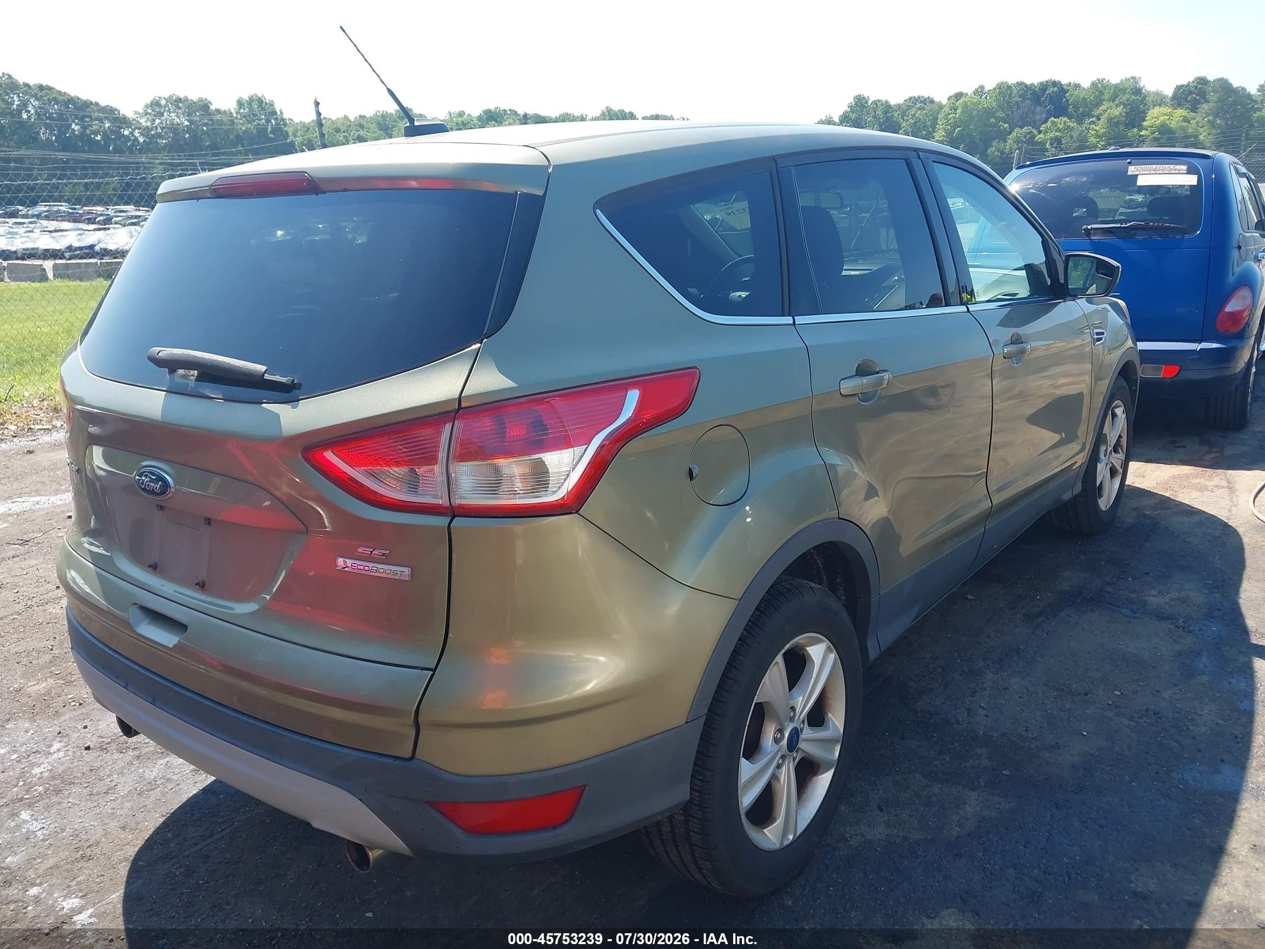 2013 Ford Escape Se Green vin: 1FMCU0GX2DUB51596