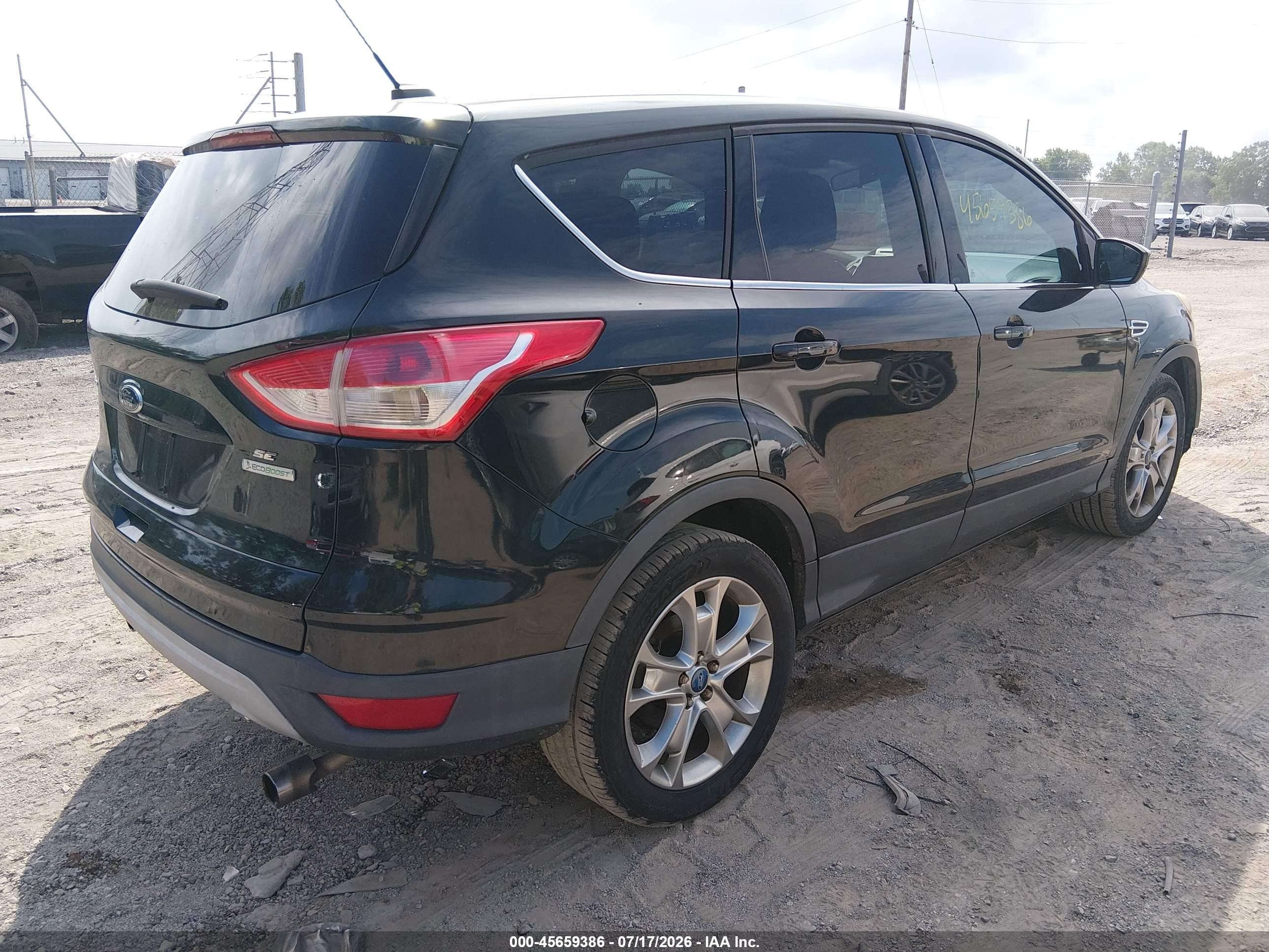 2013 Ford Escape Se Black vin: 1FMCU0GX2DUC99666
