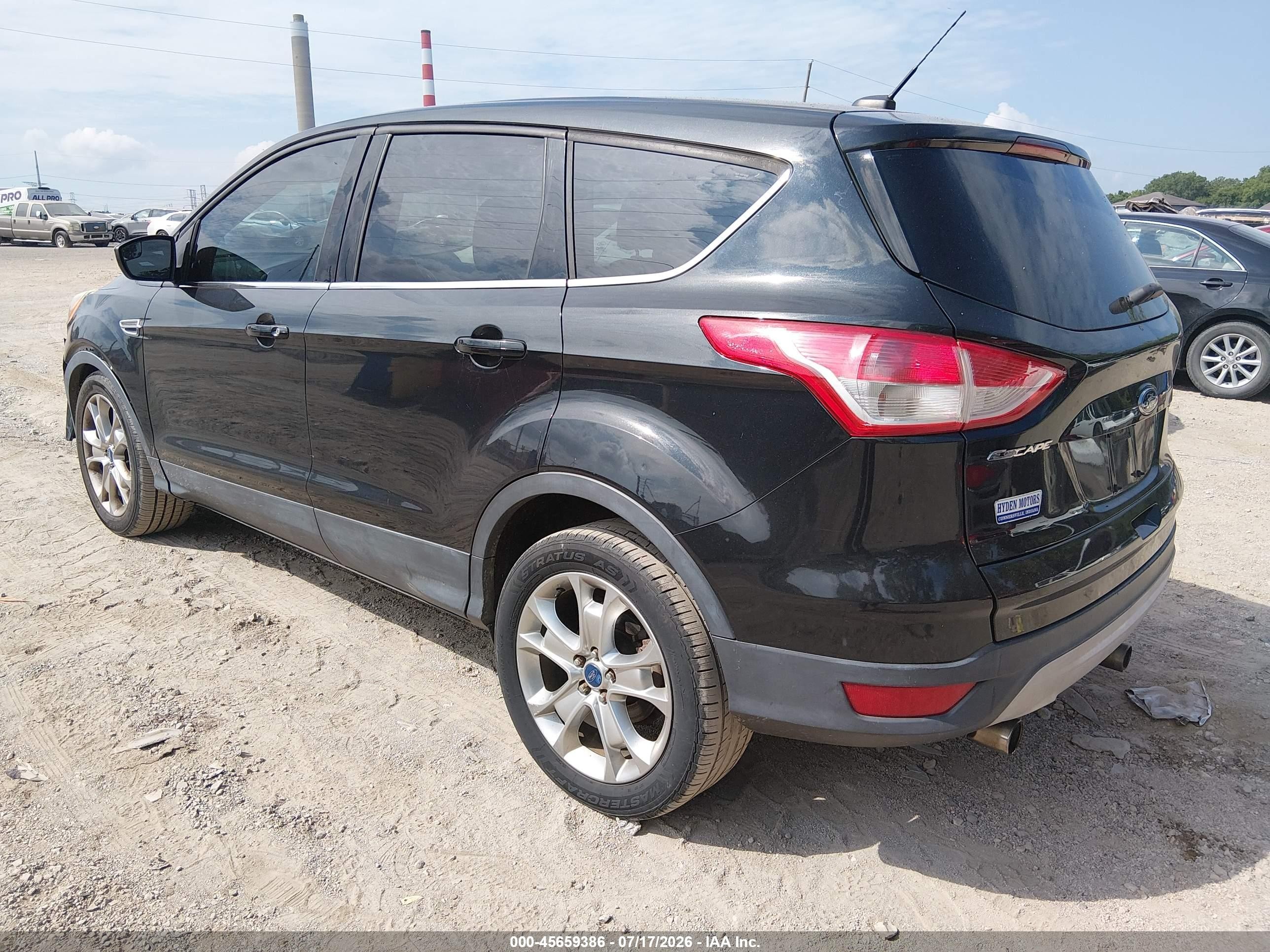 2013 Ford Escape Se Black vin: 1FMCU0GX2DUC99666