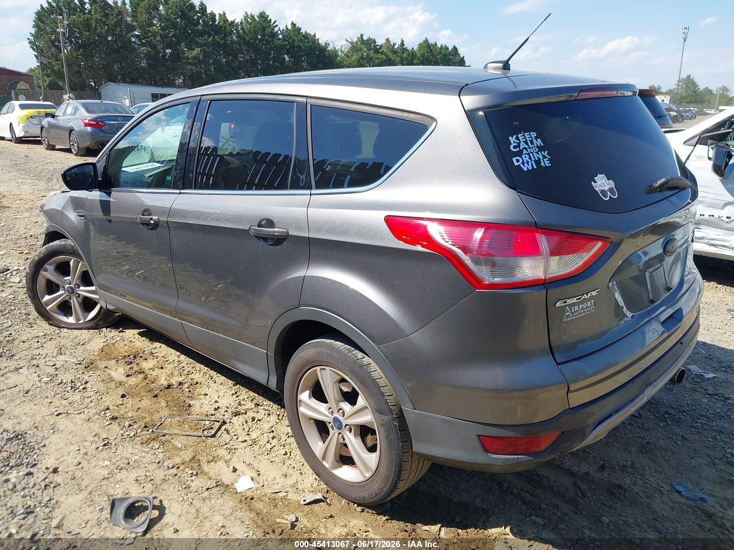2013 Ford Escape Se Gray vin: 1FMCU0GX2DUD00380