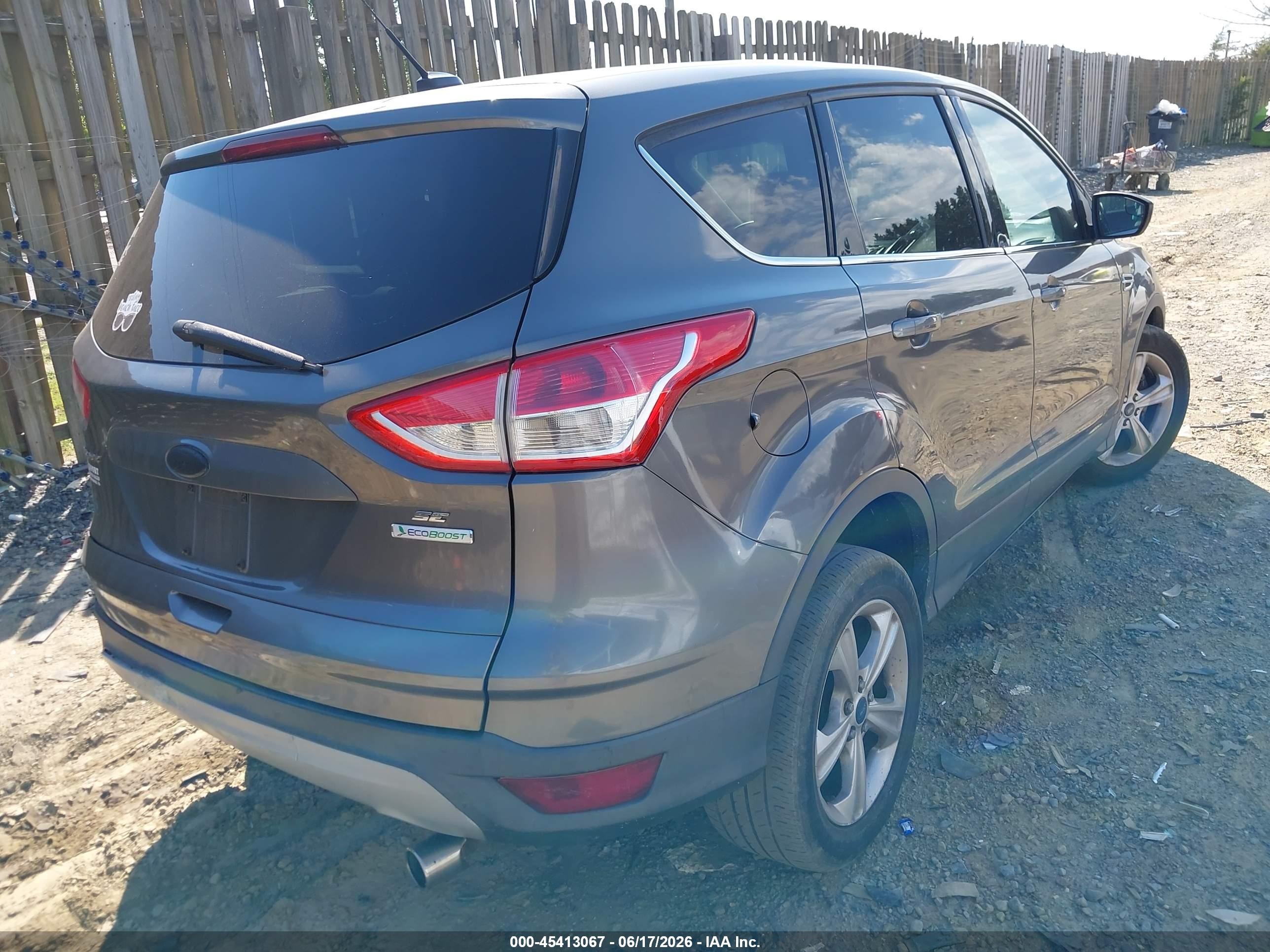 2013 Ford Escape Se Gray vin: 1FMCU0GX2DUD00380