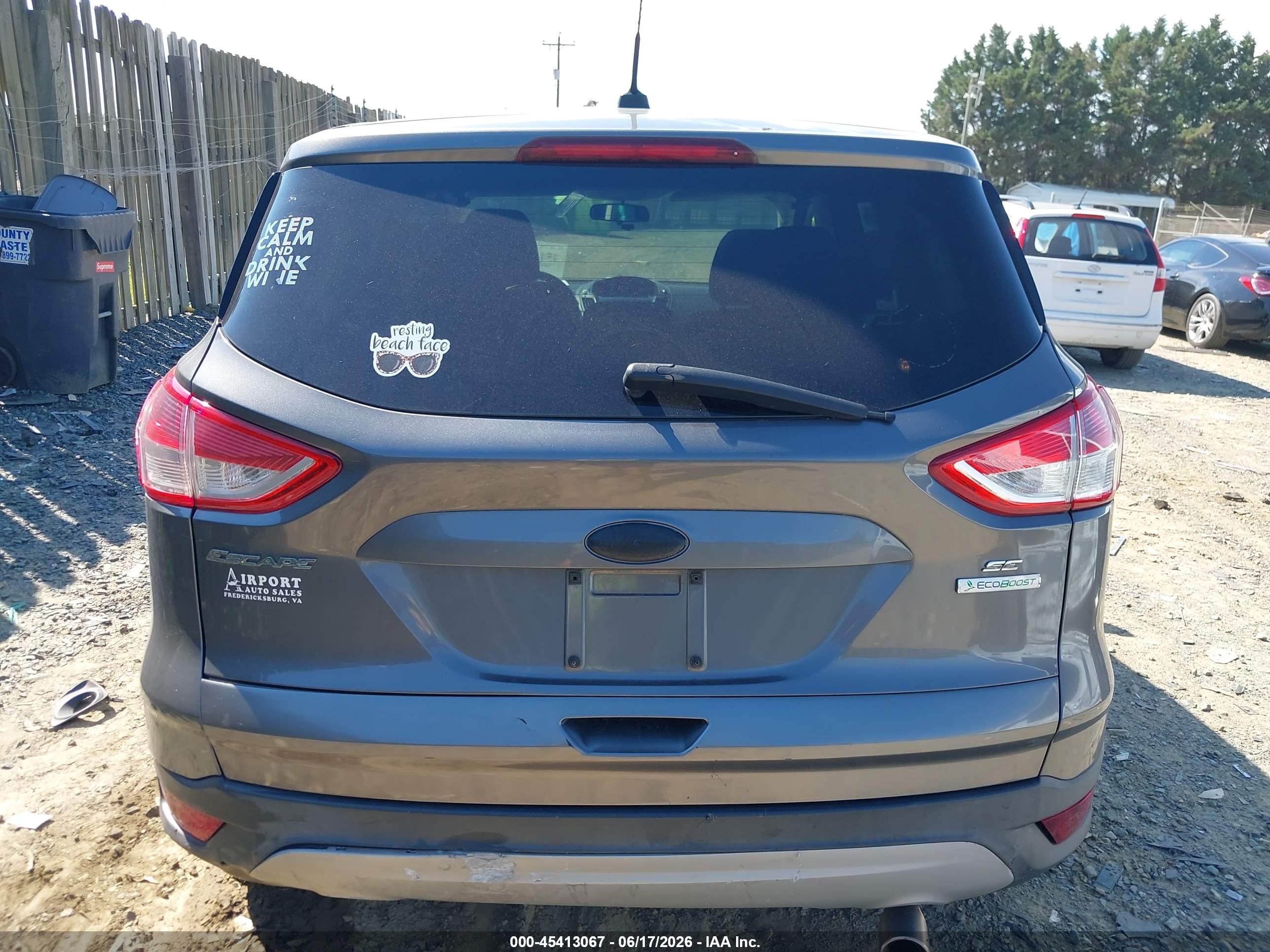 2013 Ford Escape Se Gray vin: 1FMCU0GX2DUD00380