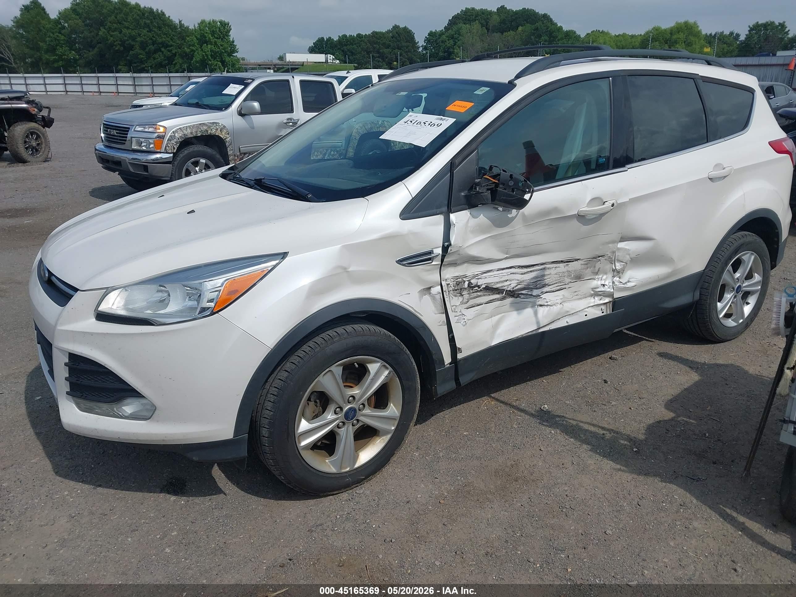 2013 Ford Escape Se White vin: 1FMCU0GX2DUD53242