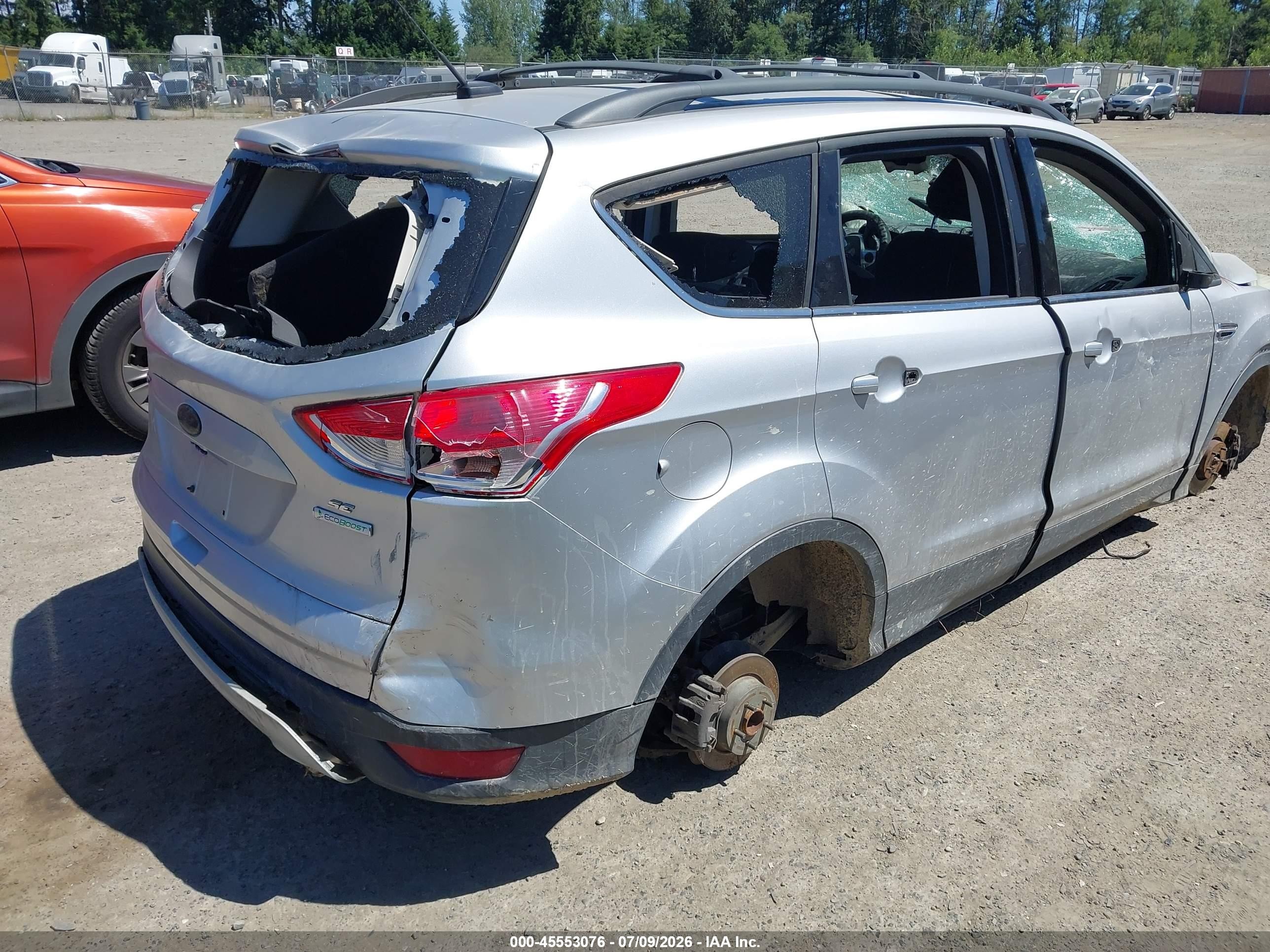 2013 Ford Escape Se Silver vin: 1FMCU0GX2DUD62765
