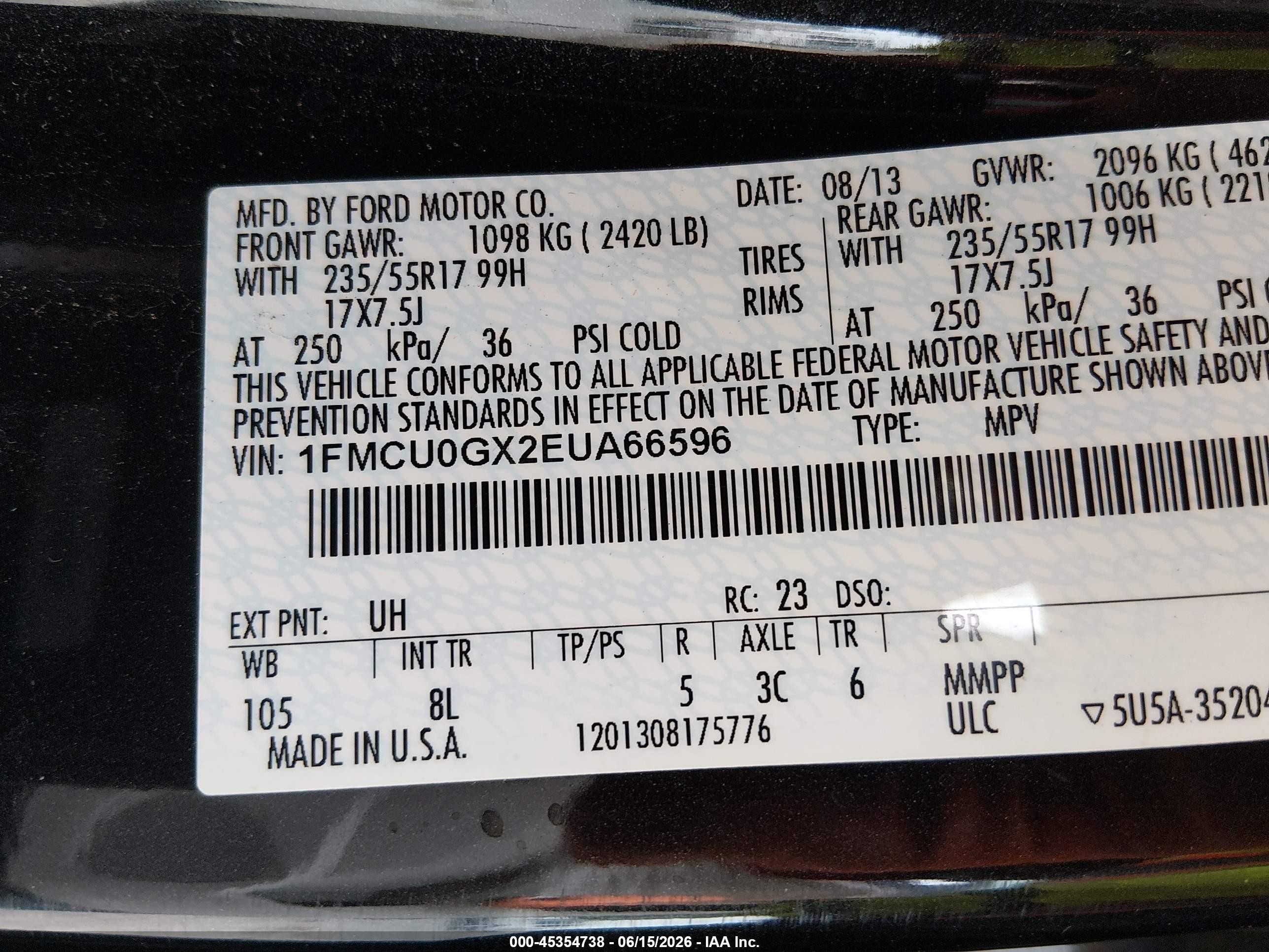 2014 Ford Escape Se Черный vin: 1FMCU0GX2EUA66596