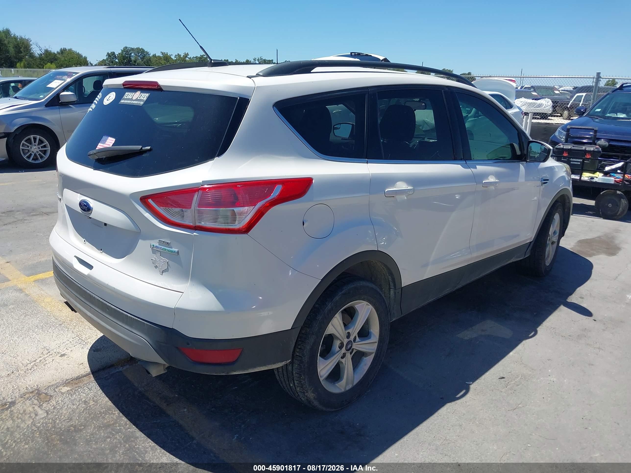 2014 Ford Escape Se White vin: 1FMCU0GX2EUA76738