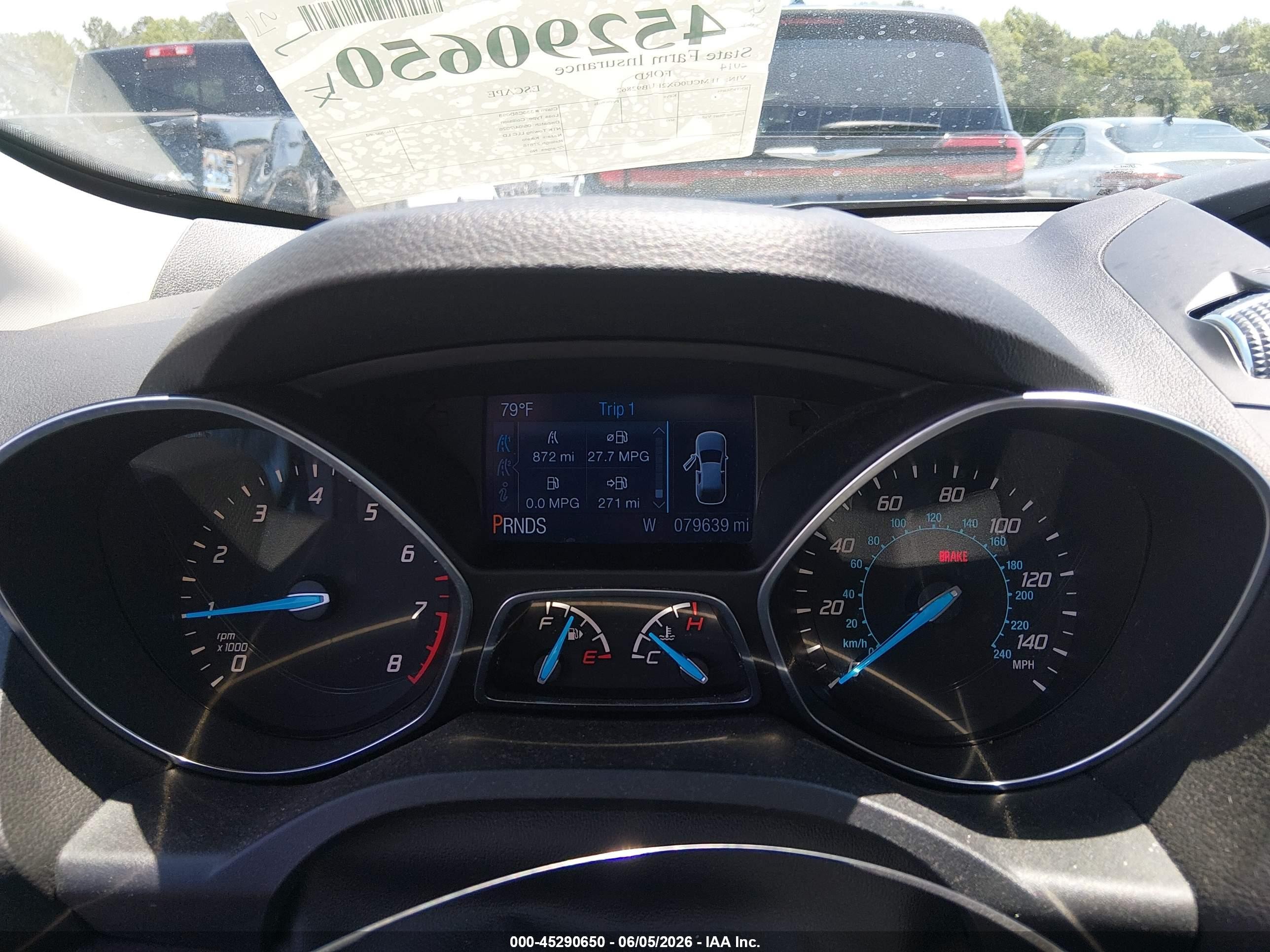 2014 Ford Escape Se Gray vin: 1FMCU0GX2EUB92862