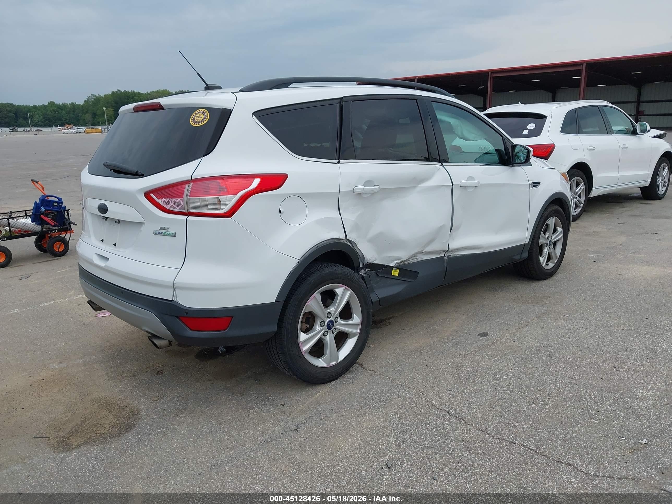 2014 Ford Escape Se White vin: 1FMCU0GX2EUC43499