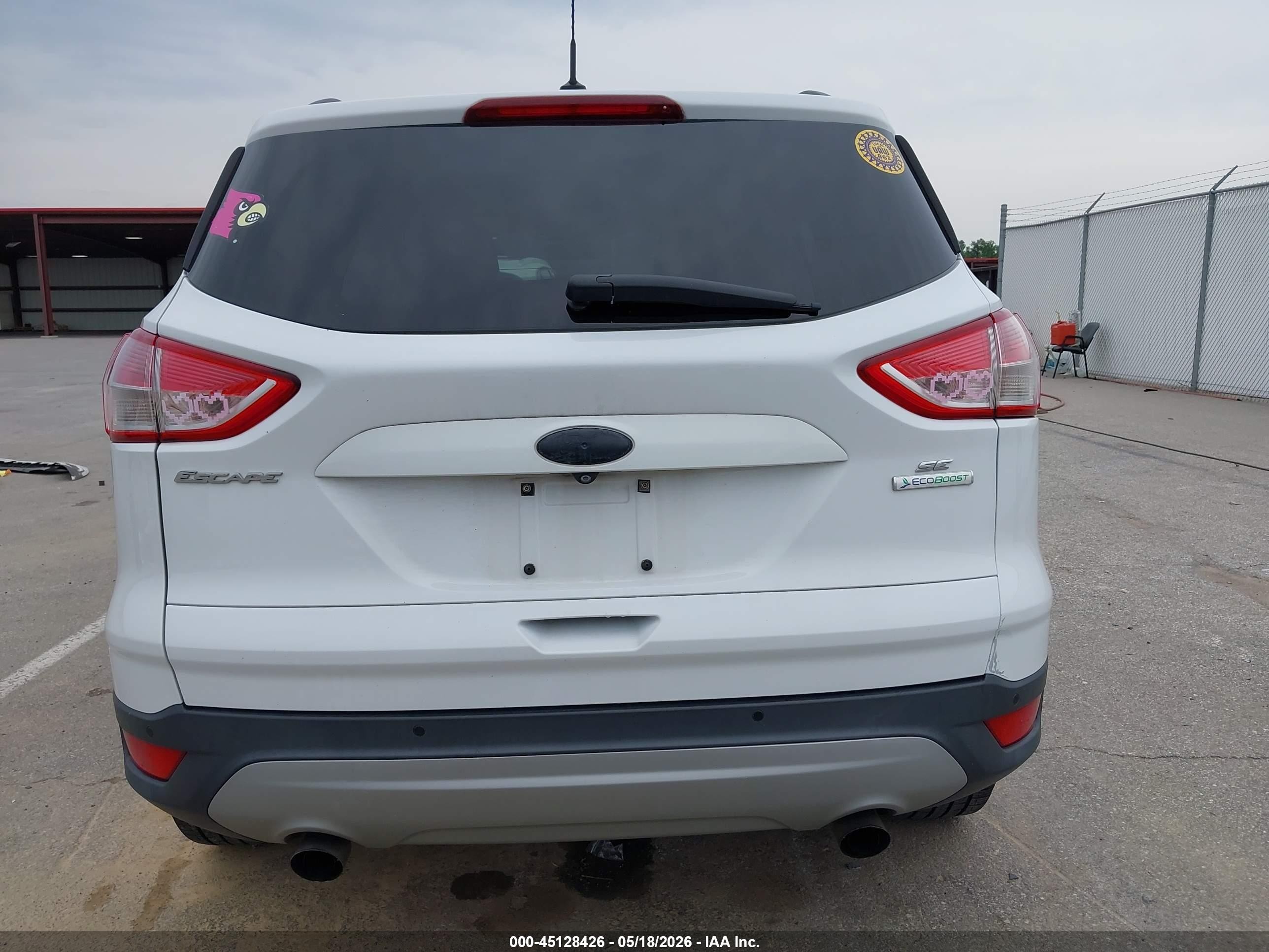 2014 Ford Escape Se White vin: 1FMCU0GX2EUC43499