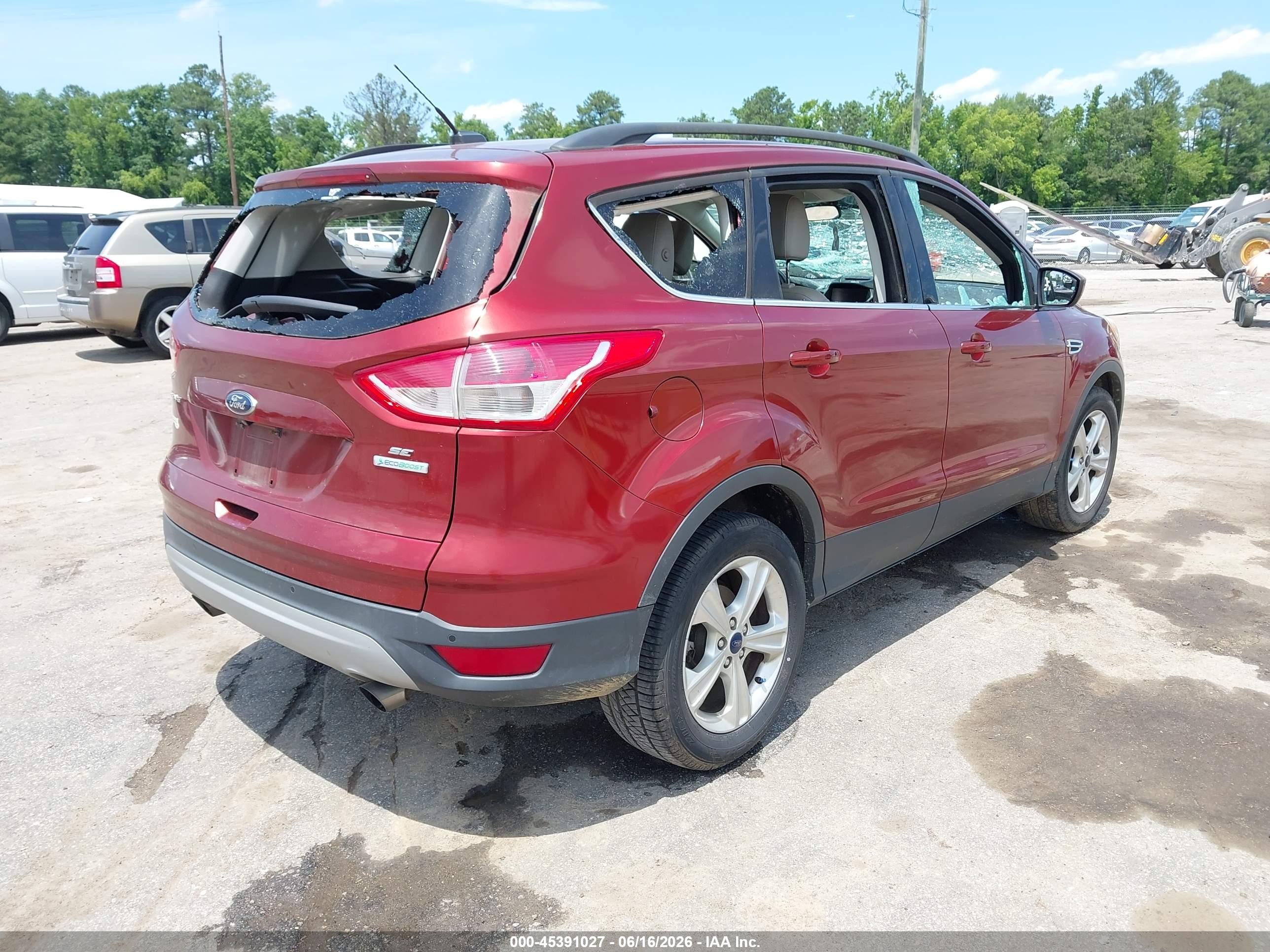 2014 Ford Escape Se Red vin: 1FMCU0GX2EUD10277